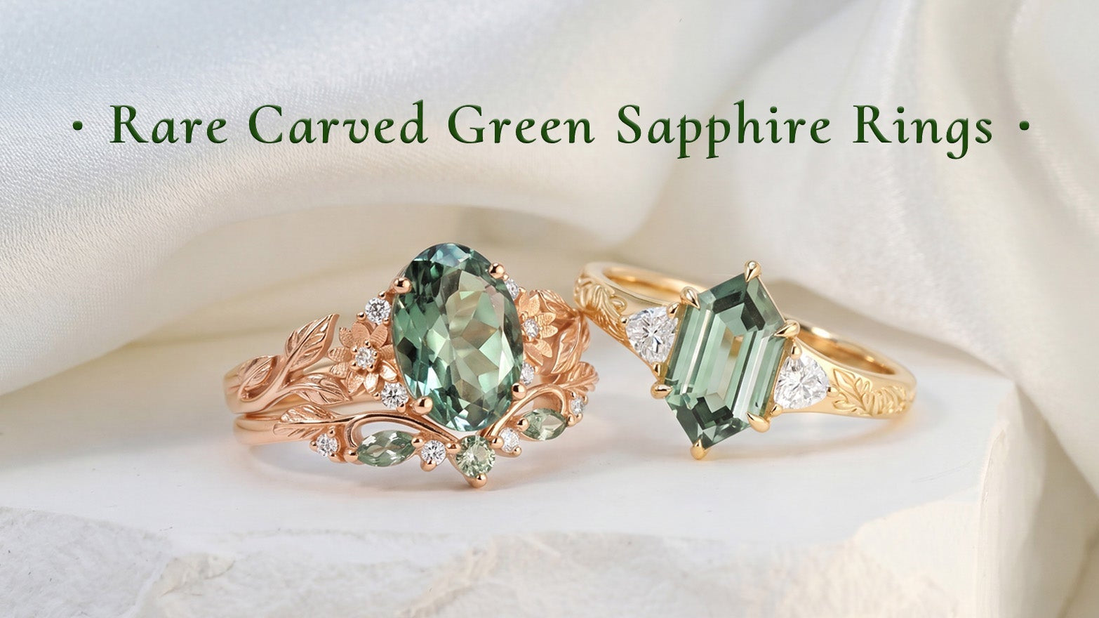 Carved Green Sapphire Engagement Rings: Why This Rare Combination Belongs on Your Finger