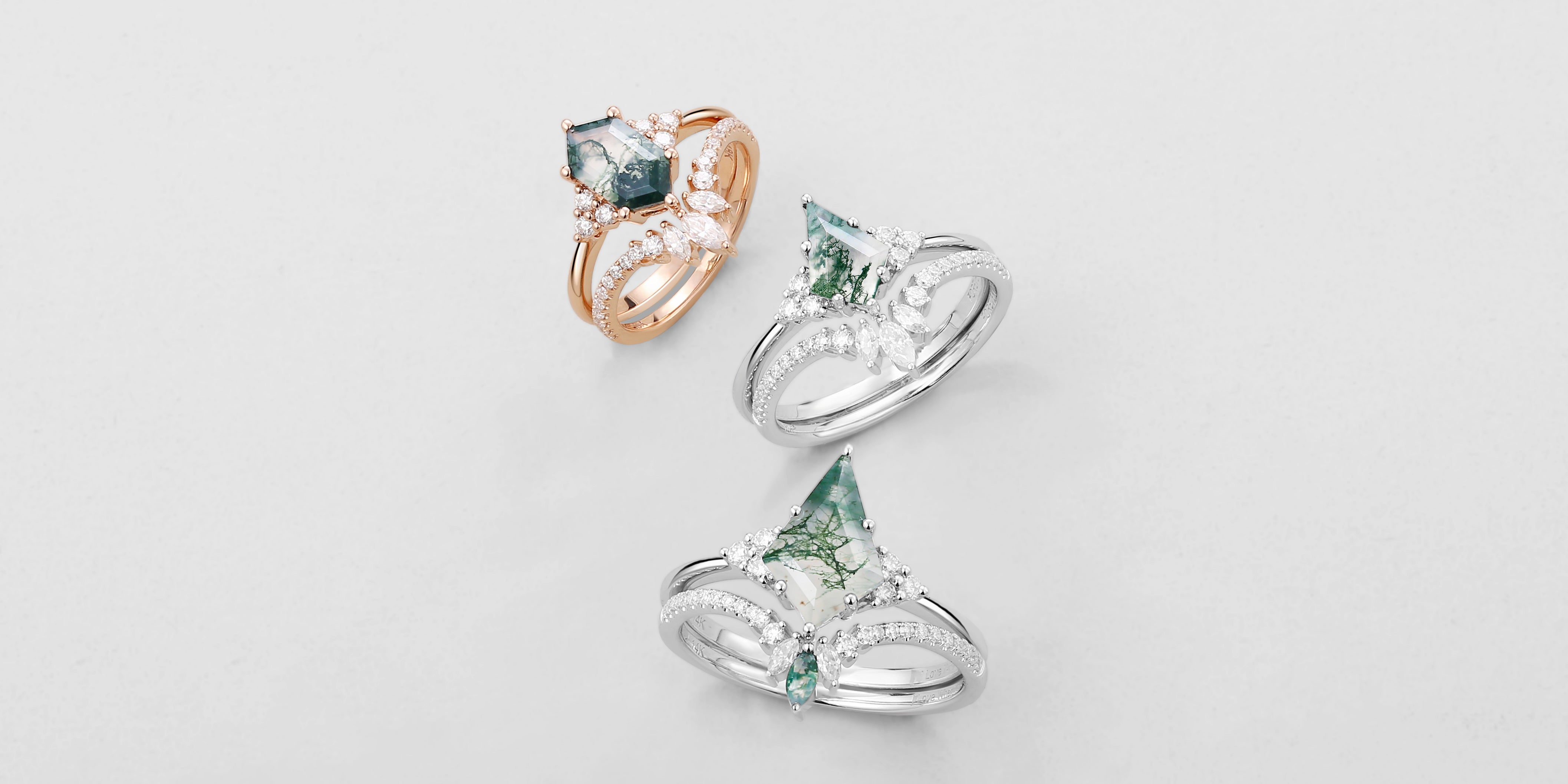 Bridal Sets - Center Stone - Moss Agate