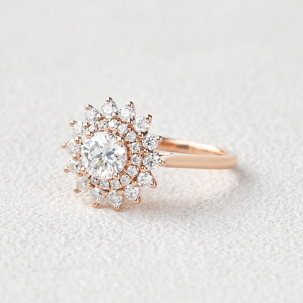 Flower Marquise Moissanite Rose Gold Ring - Felicegals 丨Wedding ring 丨Fashion ring 丨Diamond ring 丨Gemstone ring--Felicegals