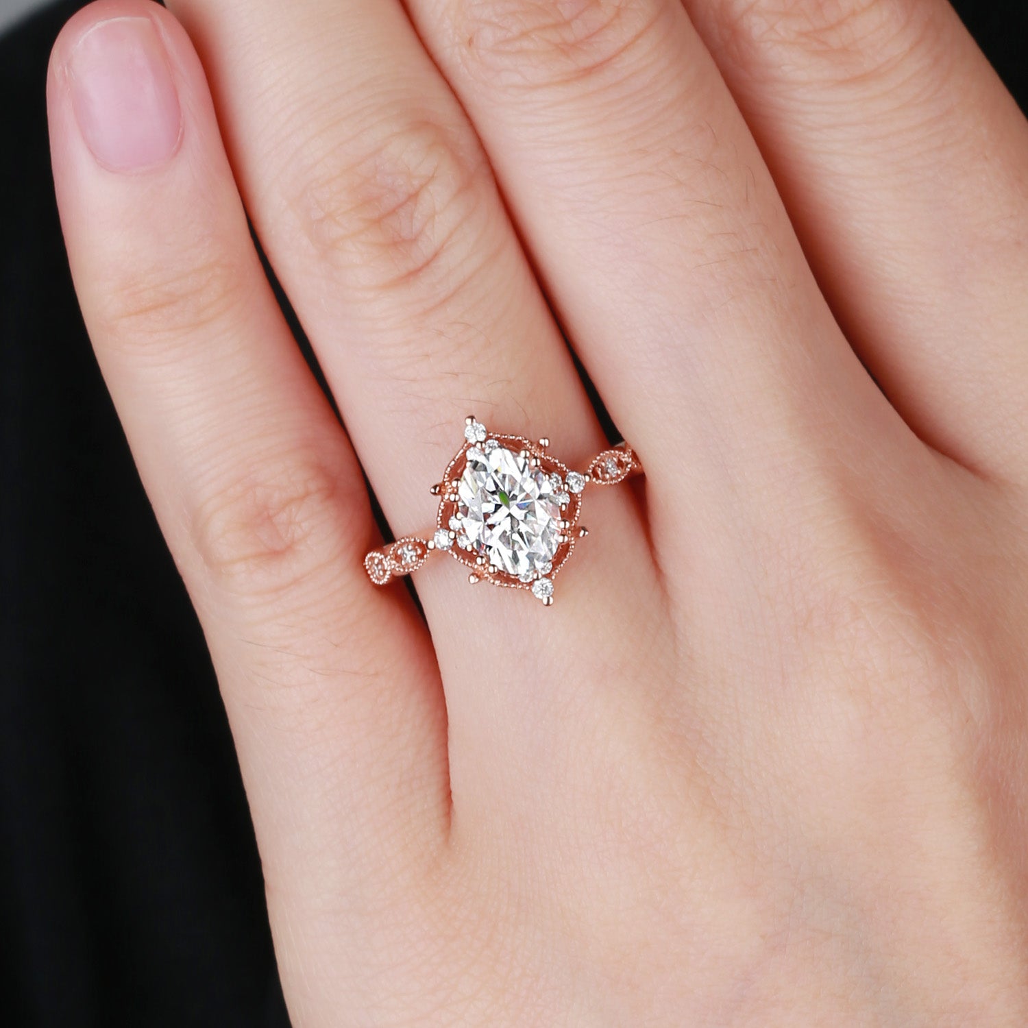 1.5ct Moissanite Signature Vintage Engagement Ring - The ‘Charlotte’ Ring