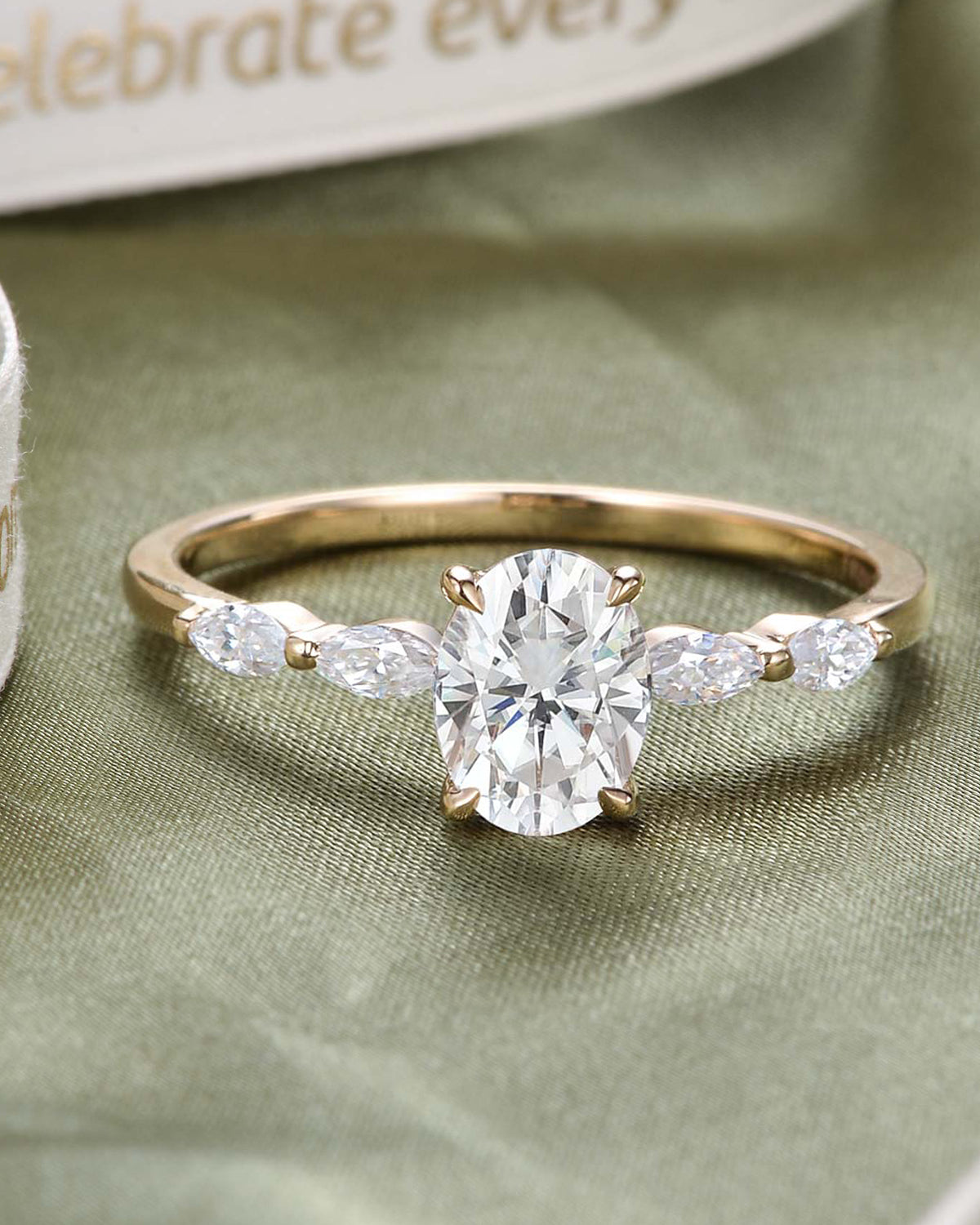 1.5ct Oval Moissanite Vintage Solitaire Ring - Elizabeth