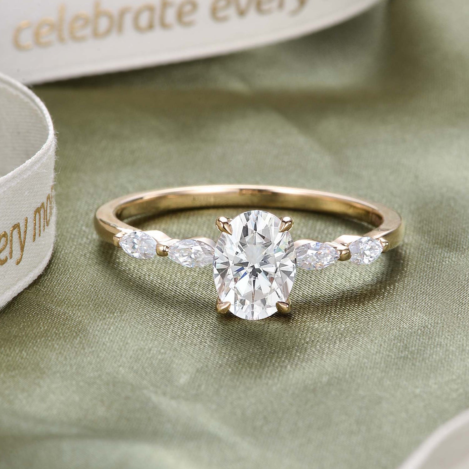 1.5ct Oval Moissanite Vintage Solitaire Ring - Elizabeth