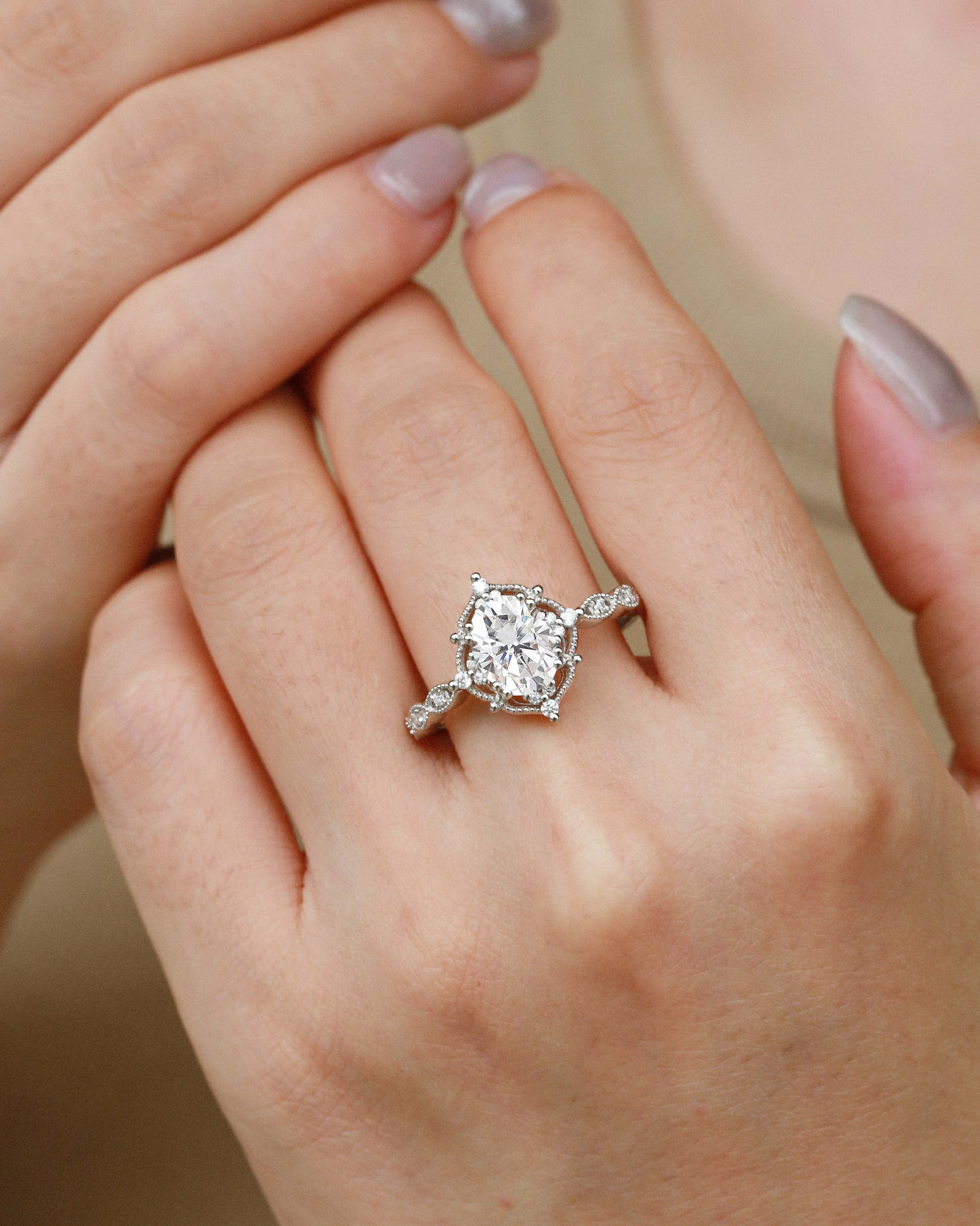 1.5ct Moissanite Signature Vintage Engagement Ring - The ‘Charlotte’ Ring