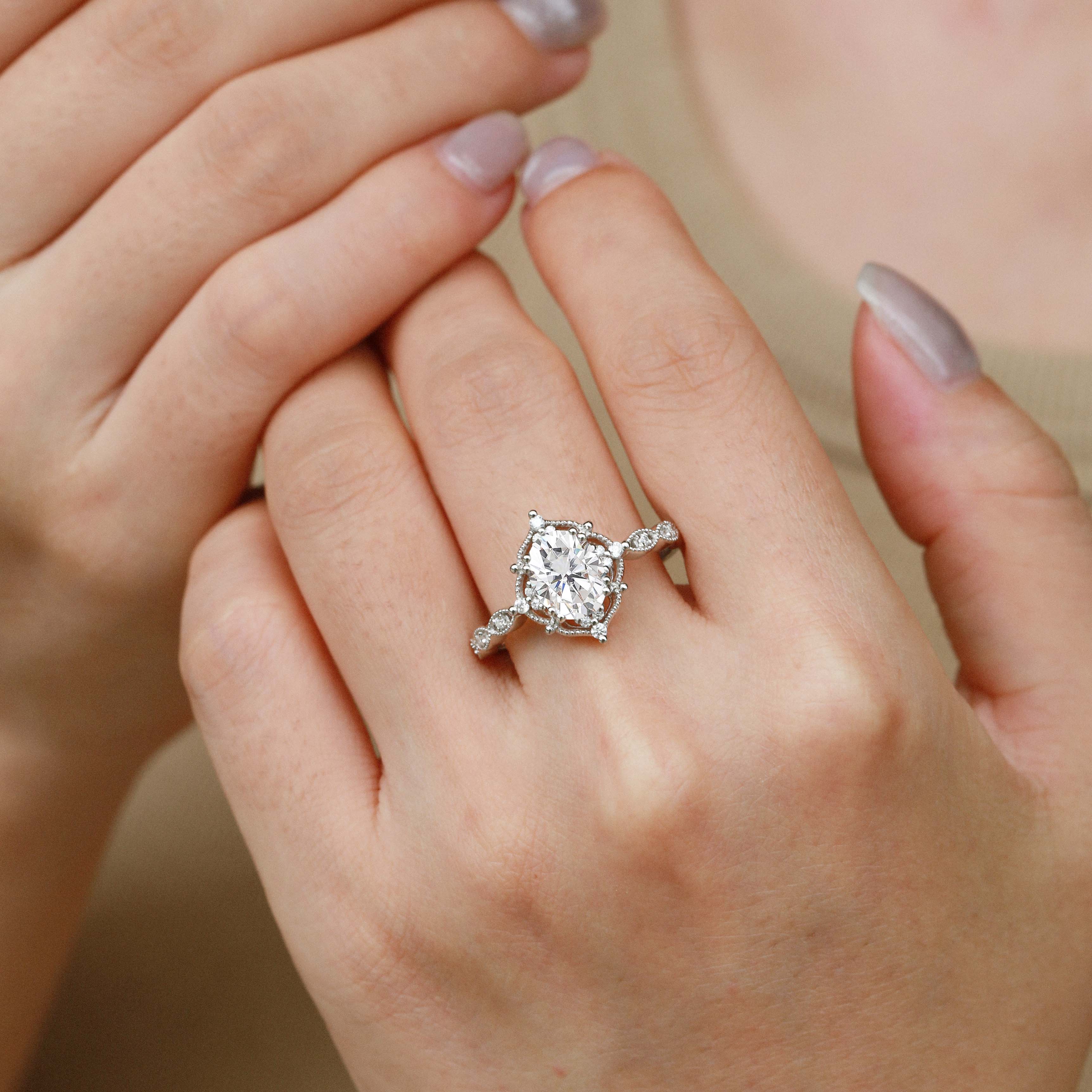 1.5ct Moissanite Signature Vintage Engagement Ring - The ‘Charlotte’ Ring