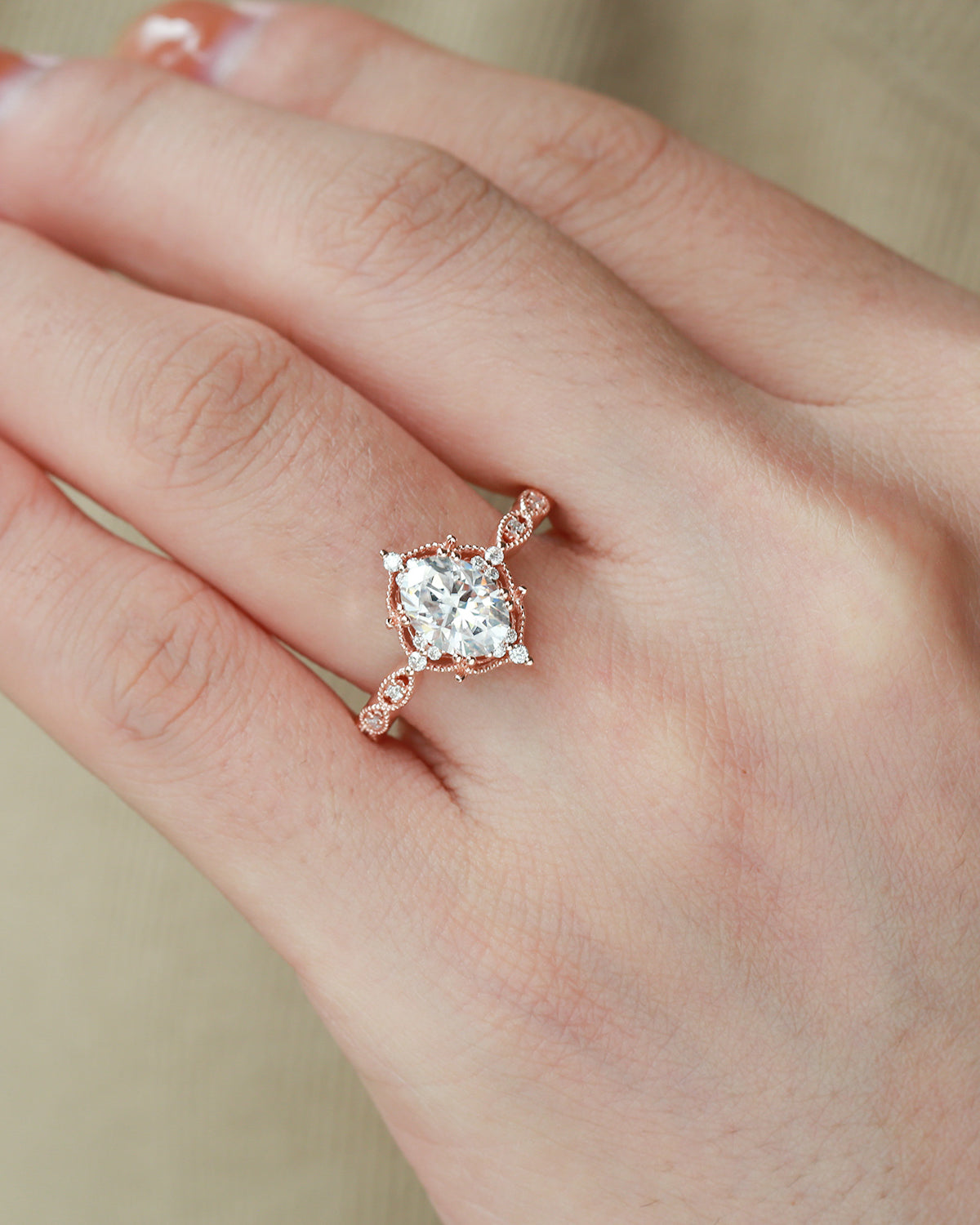 1.5ct Moissanite Signature Vintage Engagement Ring - The ‘Charlotte’ Ring