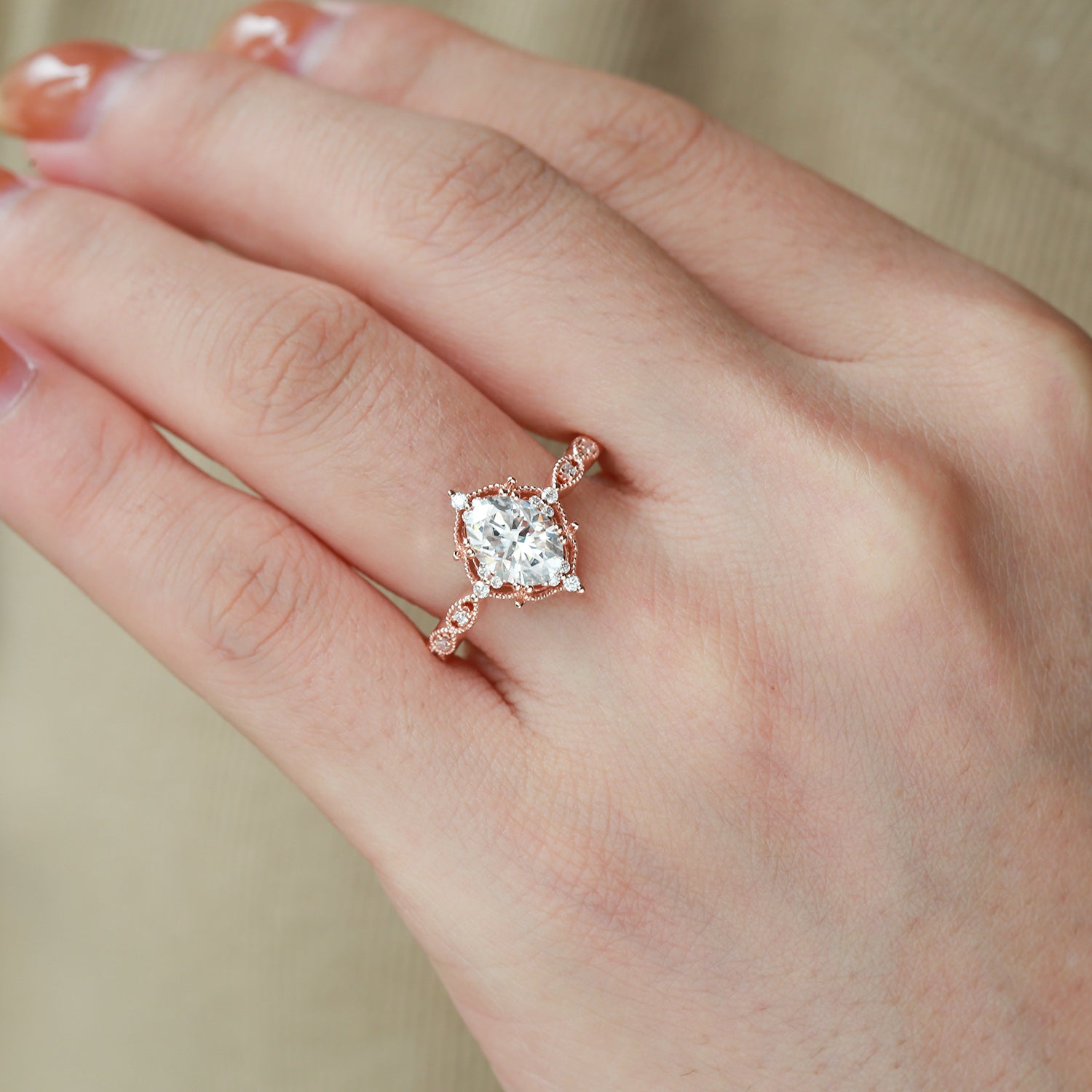 1.5ct Moissanite Signature Vintage Engagement Ring - The ‘Charlotte’ Ring