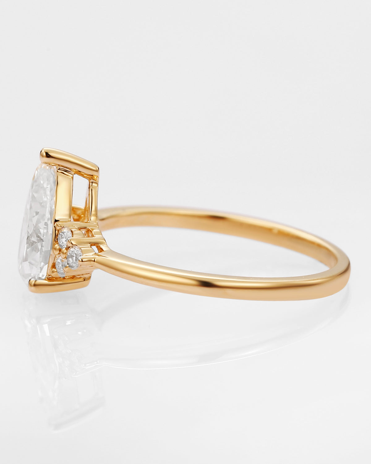 1.0ct Pear Lab Grown Diamond Cluster Engagement Ring - Celestia