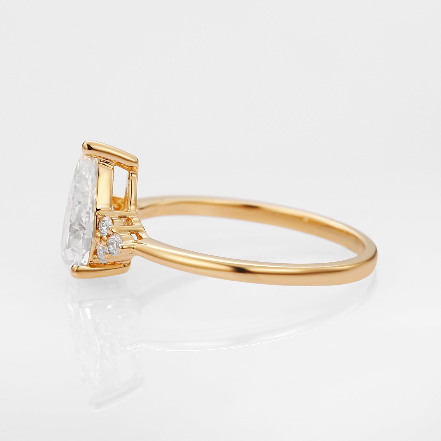 1.0ct Pear Lab Grown Diamond Cluster Engagement Ring - Celestia