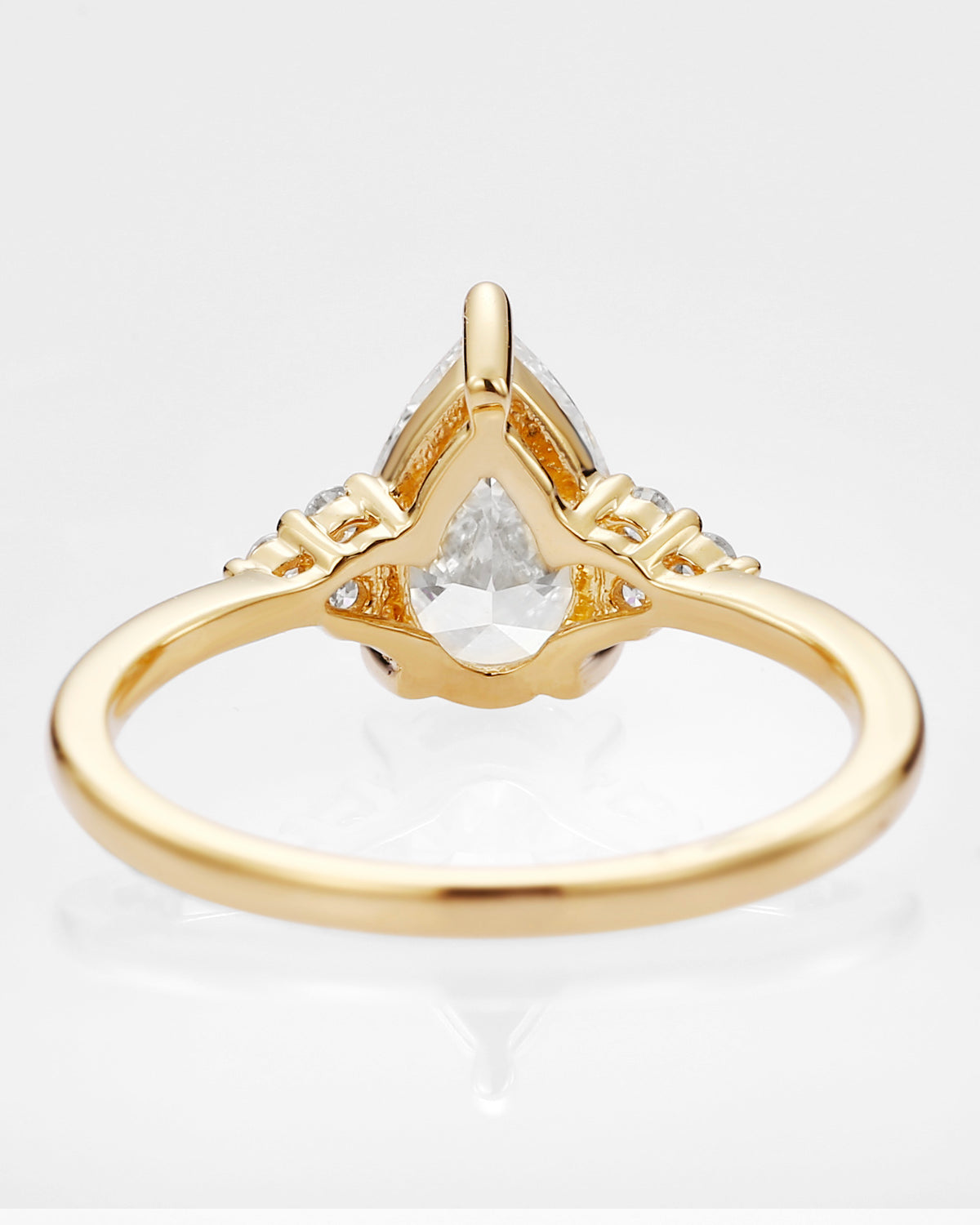 1.0ct Pear Lab Grown Diamond Cluster Engagement Ring - Celestia