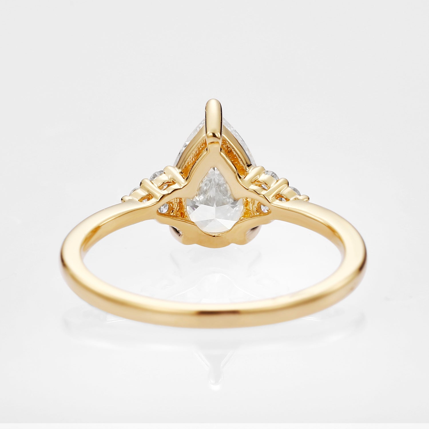 1.0ct Pear Lab Grown Diamond Cluster Engagement Ring - Celestia