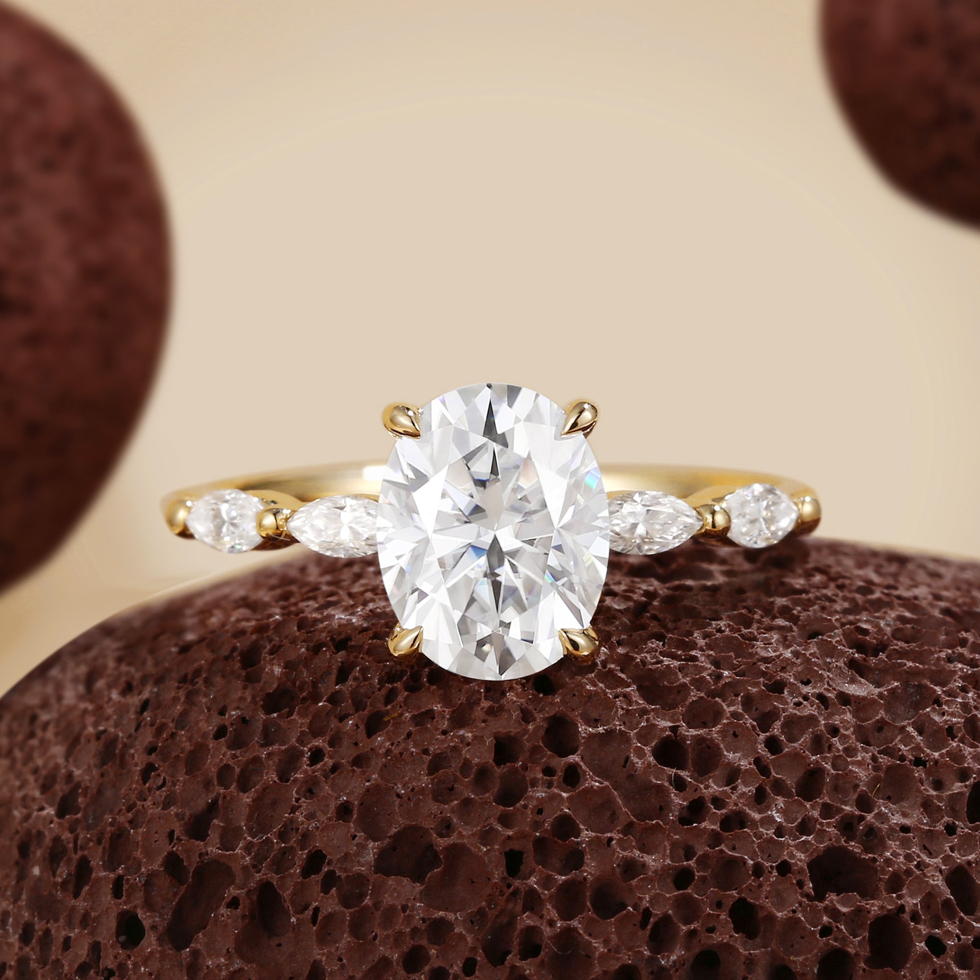 1.5ct Oval Moissanite Vintage Solitaire Ring - Elizabeth