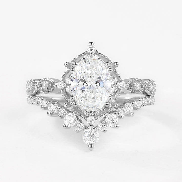 1.5ct Lab Grown Diamond Signature Vintage Ring Set 2pcs - Charlotte