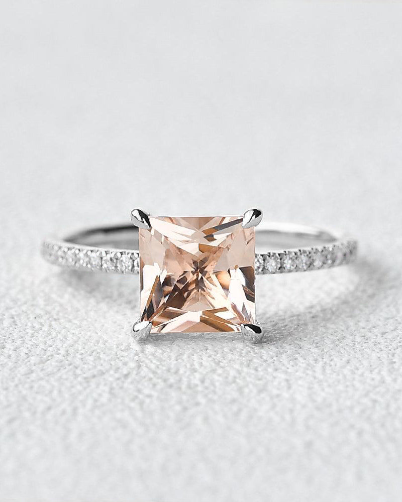 7mm Peachy Morganite Rose Gold Ring