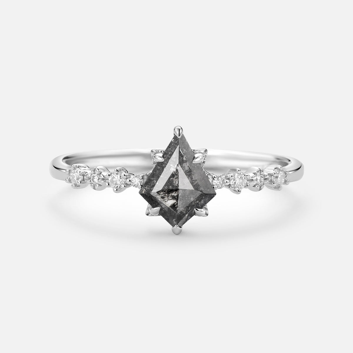 Unique Salt and Pepper Diamonds Engagement Ring Felicegals