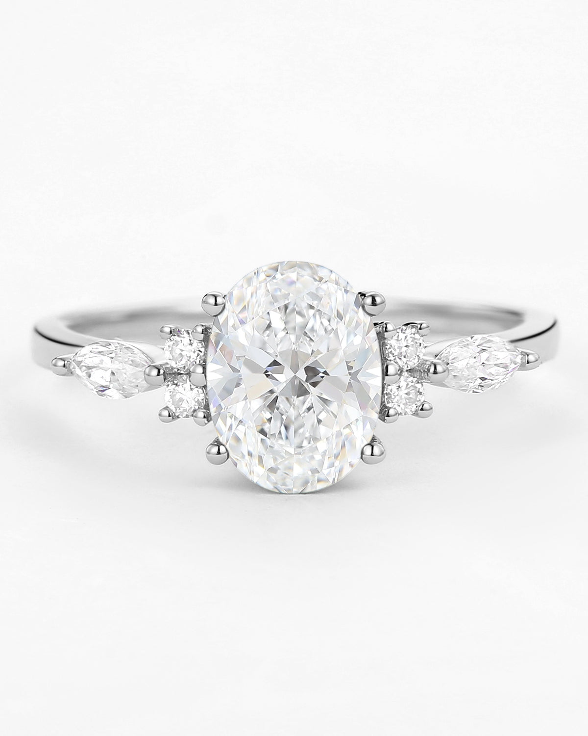 1.5ct Oval Cut Lab Grown Diamond Yellow Gold Engagement Ring