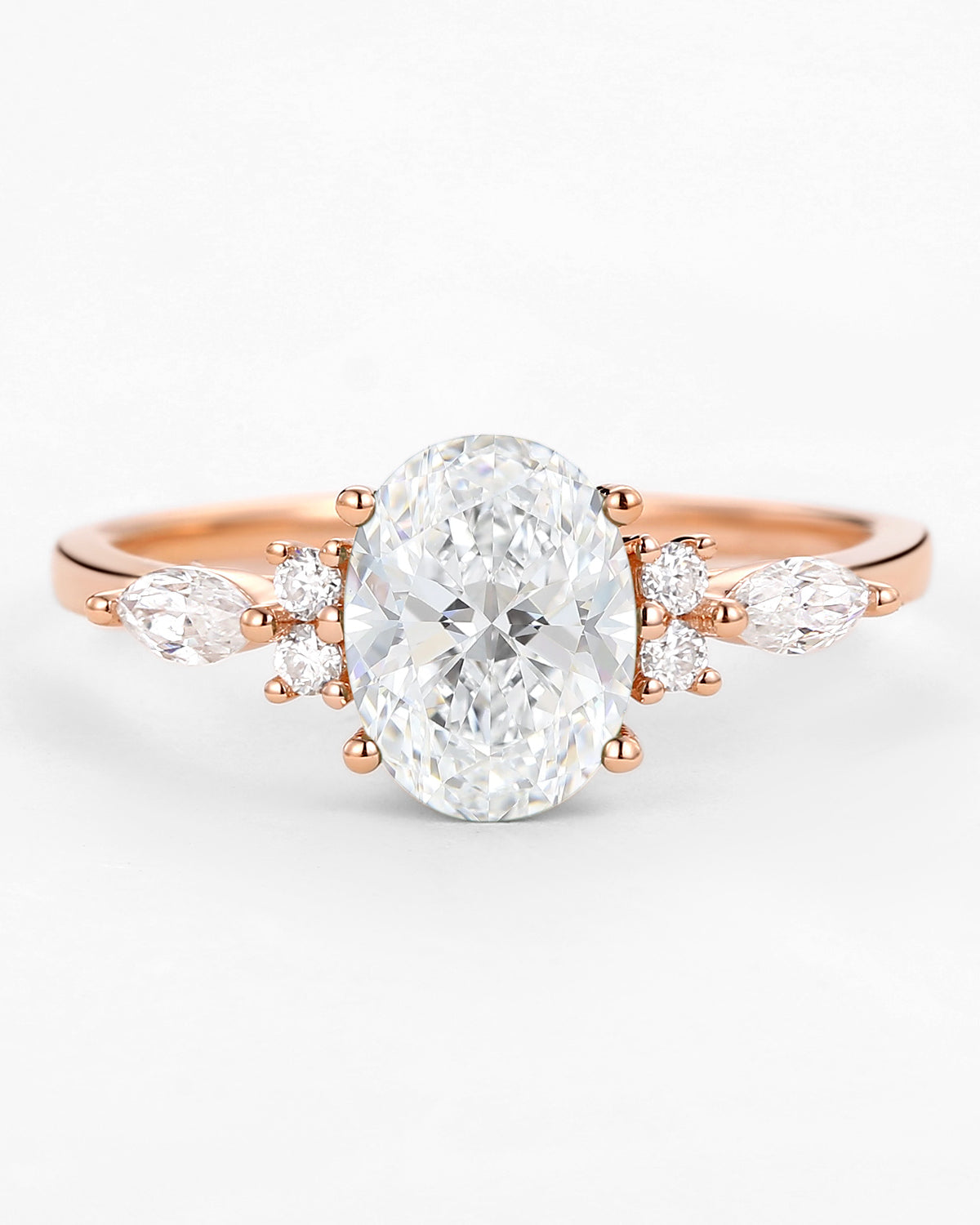 1.5ct Oval Cut Lab Grown Diamond Yellow Gold Engagement Ring