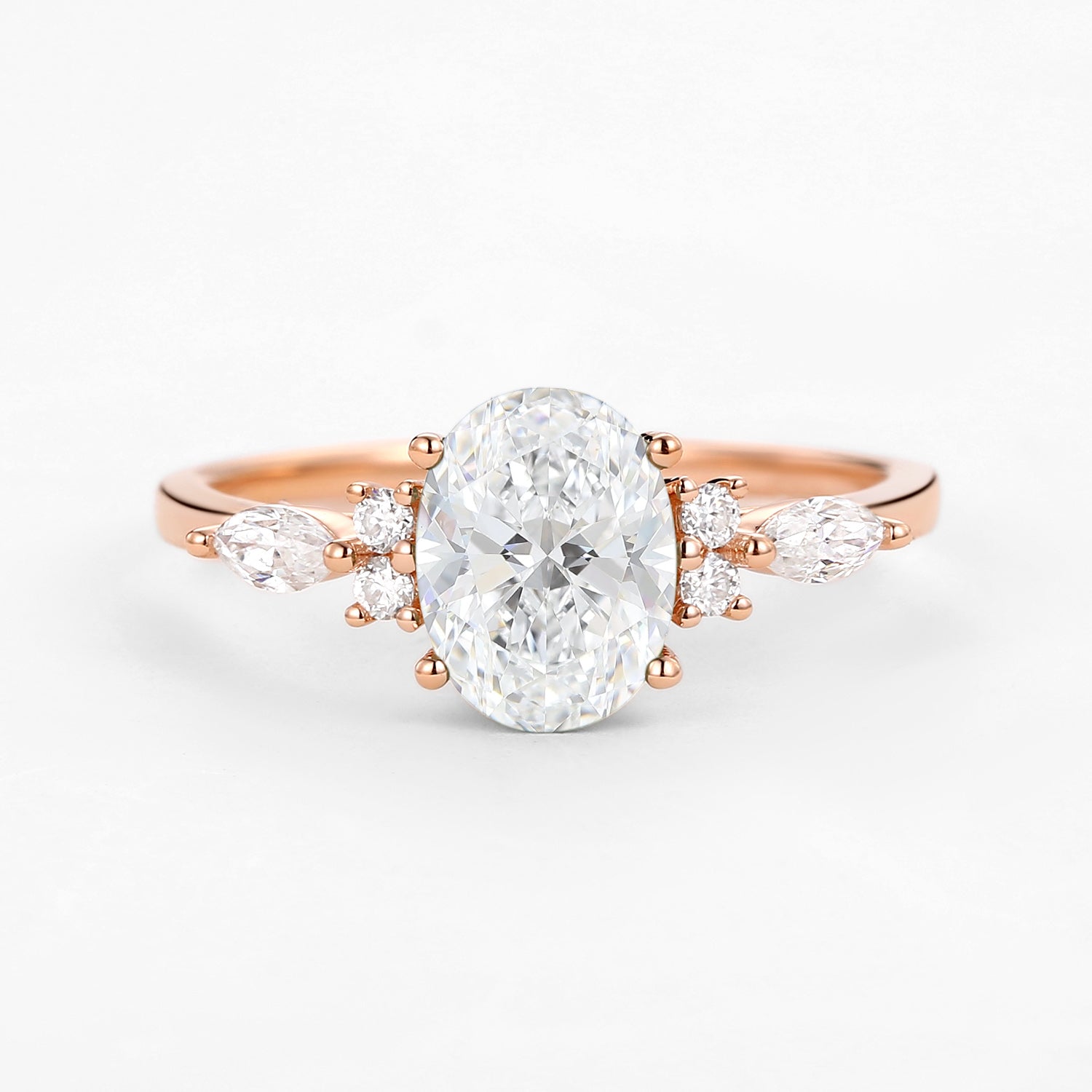 1.5ct Oval Cut Lab Grown Diamond Yellow Gold Engagement Ring