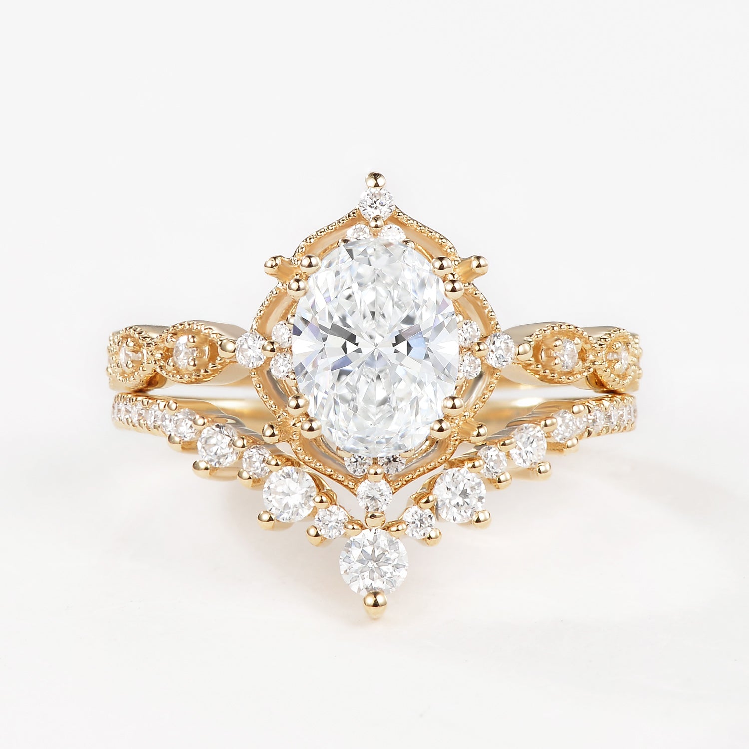 1.5ct Signature Vintage Lab Grown Diamond Ring Set