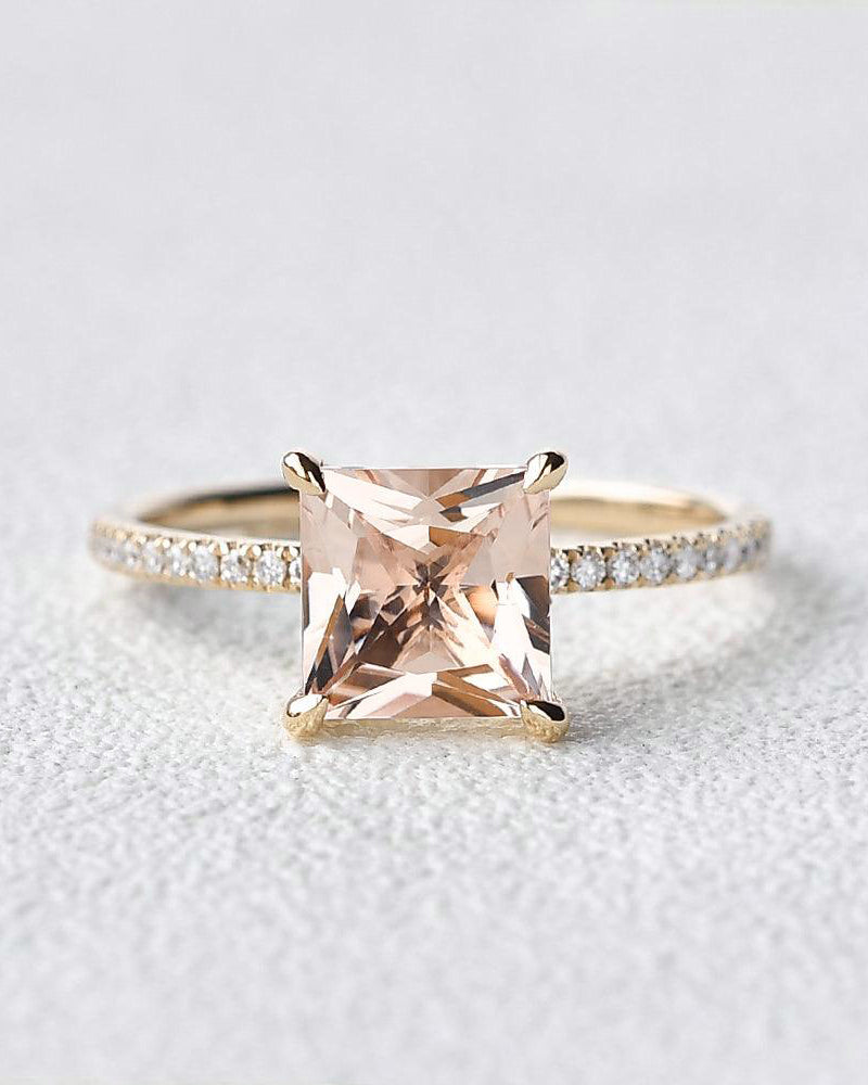 7mm Peachy Morganite Rose Gold Ring