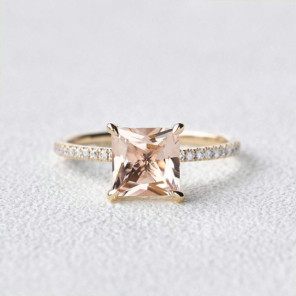 7mm Peachy Morganite Rose Gold Ring