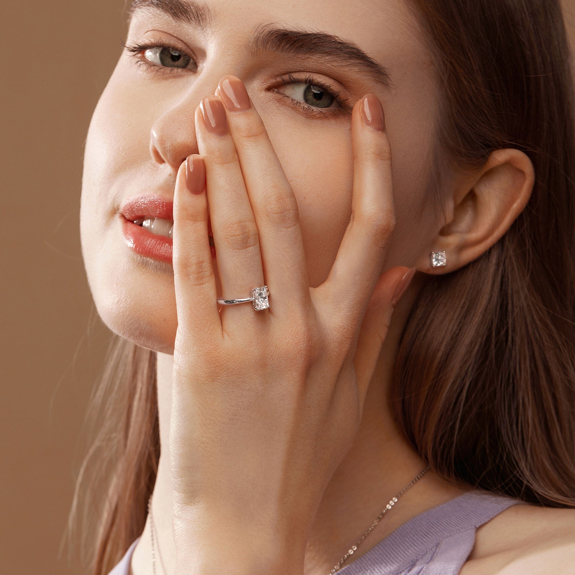 2.0ct Baguette Cut Moissanite Classic Solitaire Ring - Felicegals 丨Wedding ring 丨Fashion ring 丨Diamond ring 丨Gemstone ring