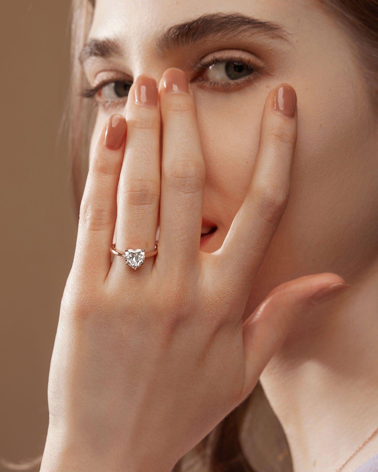 2.0ct Heart Shaped Moissanite Classic Solitaire Ring - Felicegals 丨Wedding ring 丨Fashion ring 丨Diamond ring 丨Gemstone ring