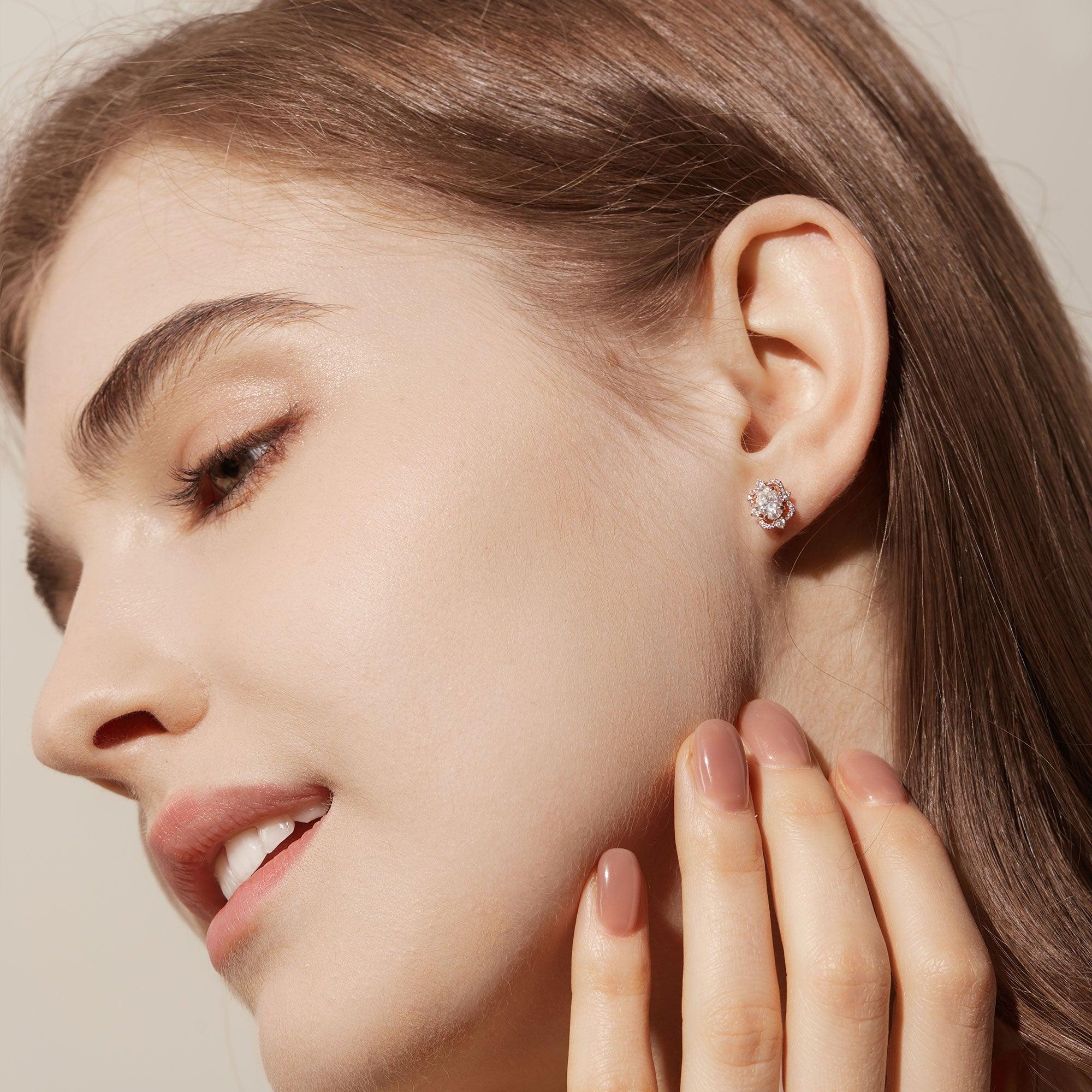 Felicegals Moissanite Byzantine Art-deco Earrings - Felicegals 丨Wedding ring 丨Fashion ring 丨Diamond ring 丨Gemstone ring