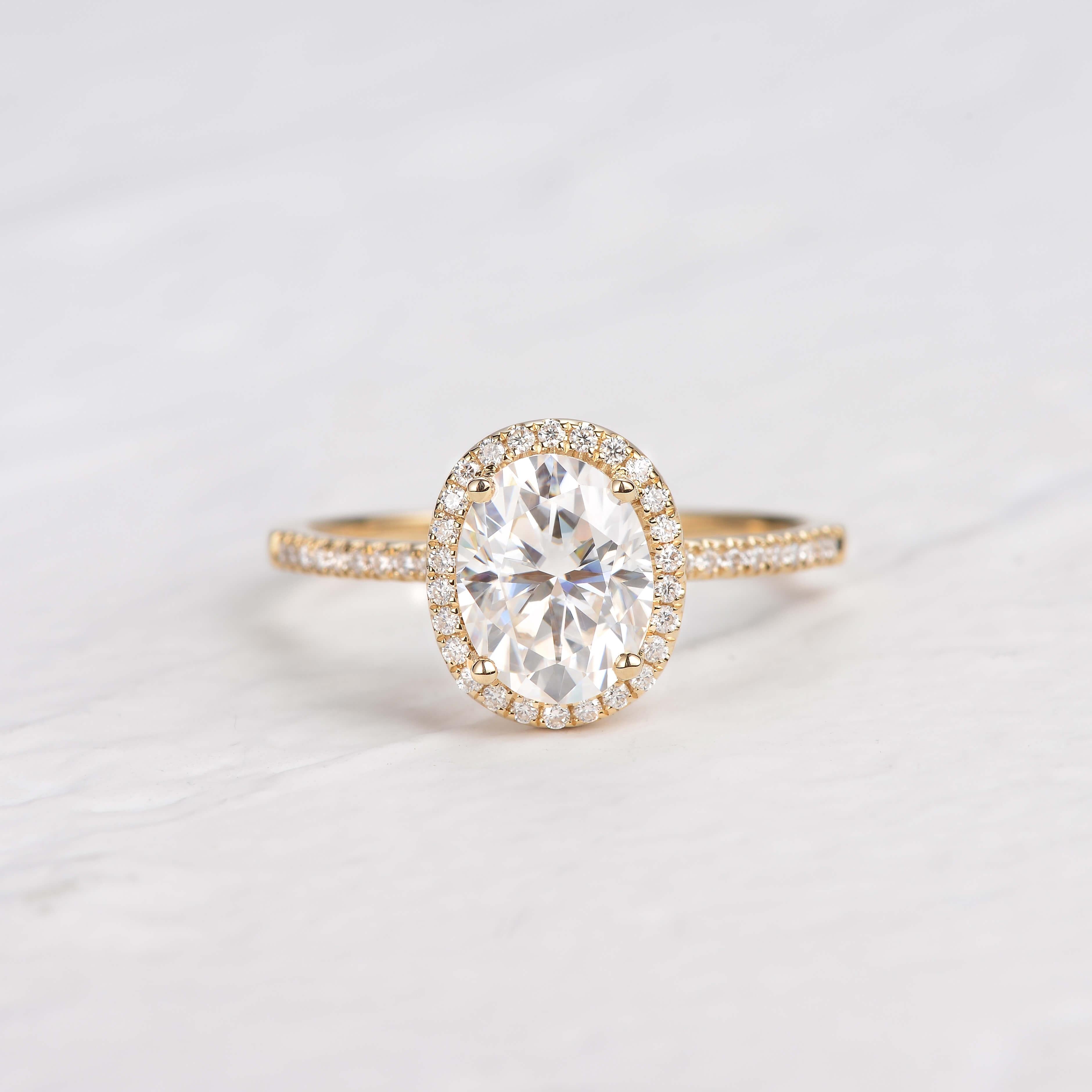 2ct Oval Colorless Moissanite Rose Gold Ring - Felicegals 丨Wedding ring 丨Fashion ring 丨Diamond ring 丨Gemstone ring--Felicegals