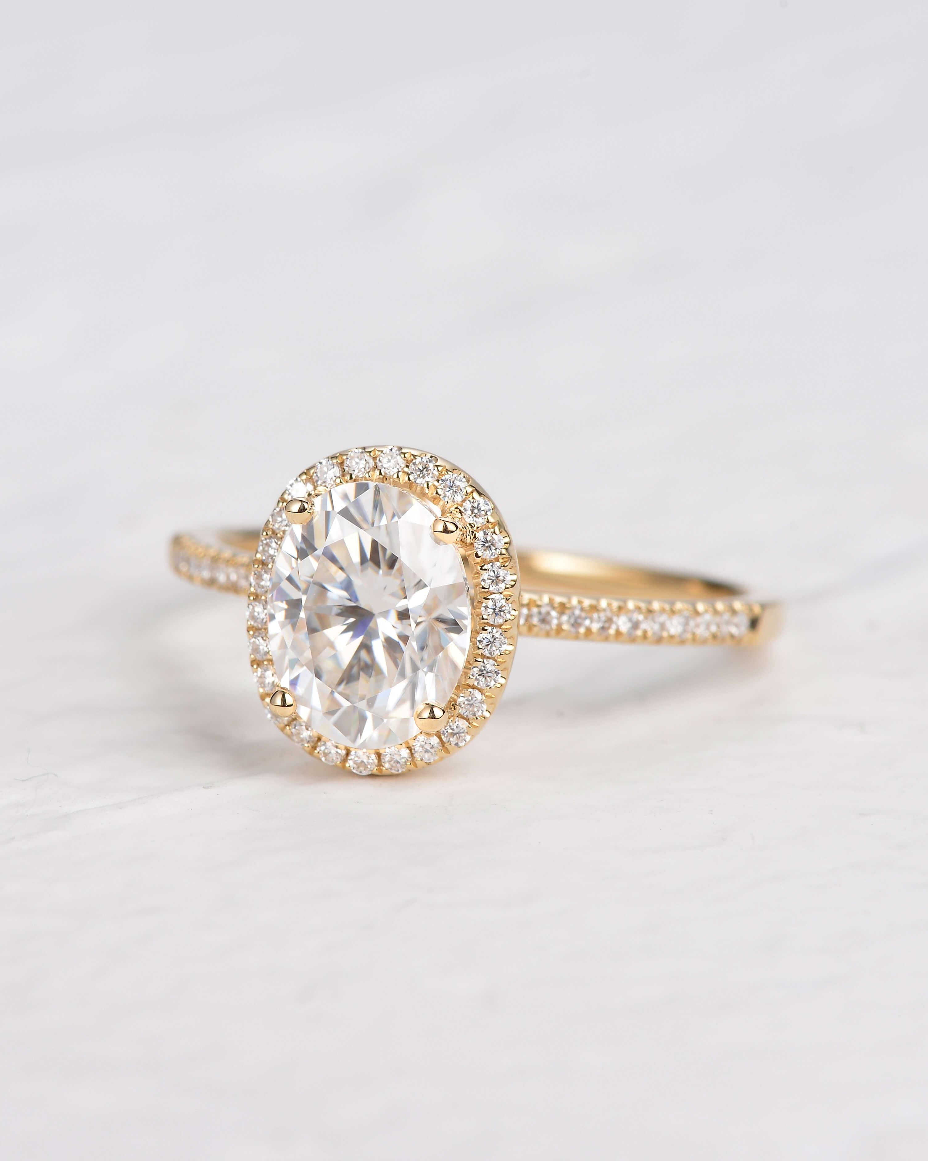 2ct Oval Colorless Moissanite Rose Gold Ring - Felicegals 丨Wedding ring 丨Fashion ring 丨Diamond ring 丨Gemstone ring--Felicegals