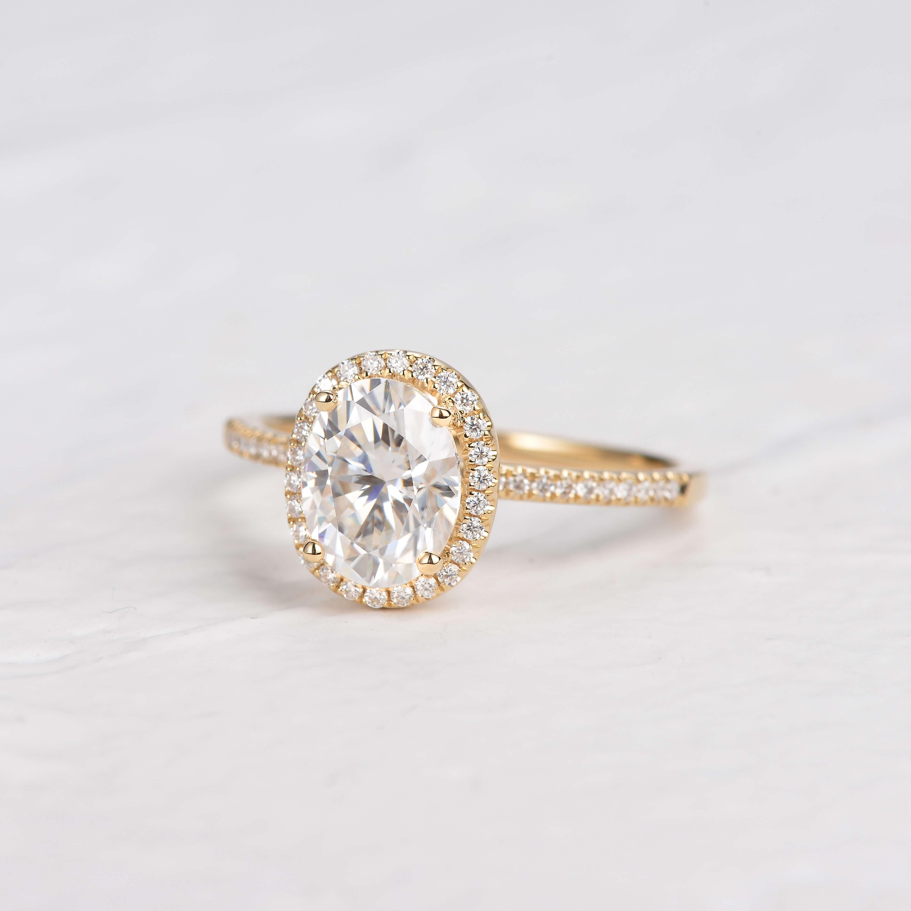 2ct Oval Colorless Moissanite Rose Gold Ring - Felicegals 丨Wedding ring 丨Fashion ring 丨Diamond ring 丨Gemstone ring--Felicegals