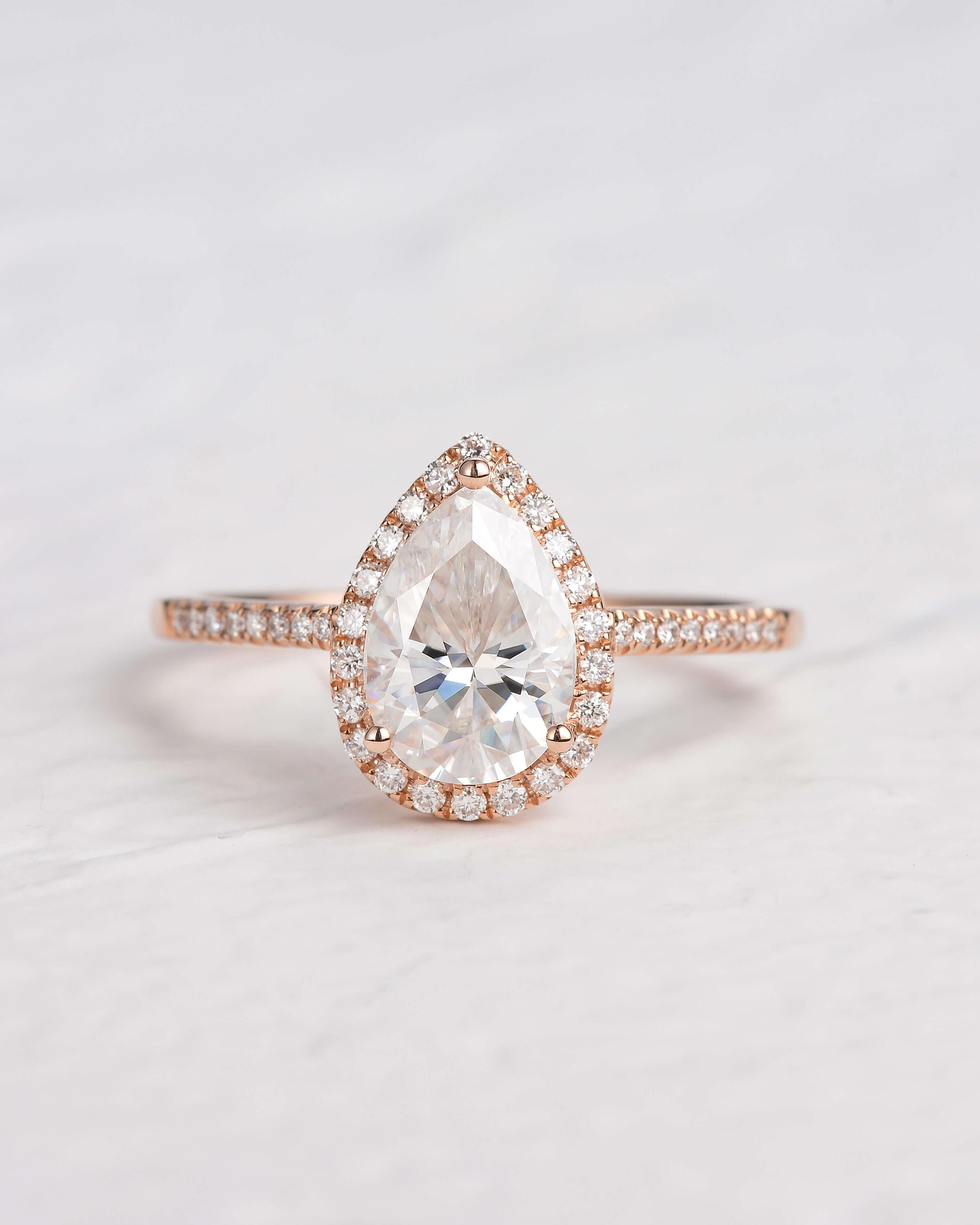 Aura pear-shaped moissanite wedding ring - Felicegals 丨Wedding ring 丨Fashion ring 丨Diamond ring 丨Gemstone ring--Felicegals