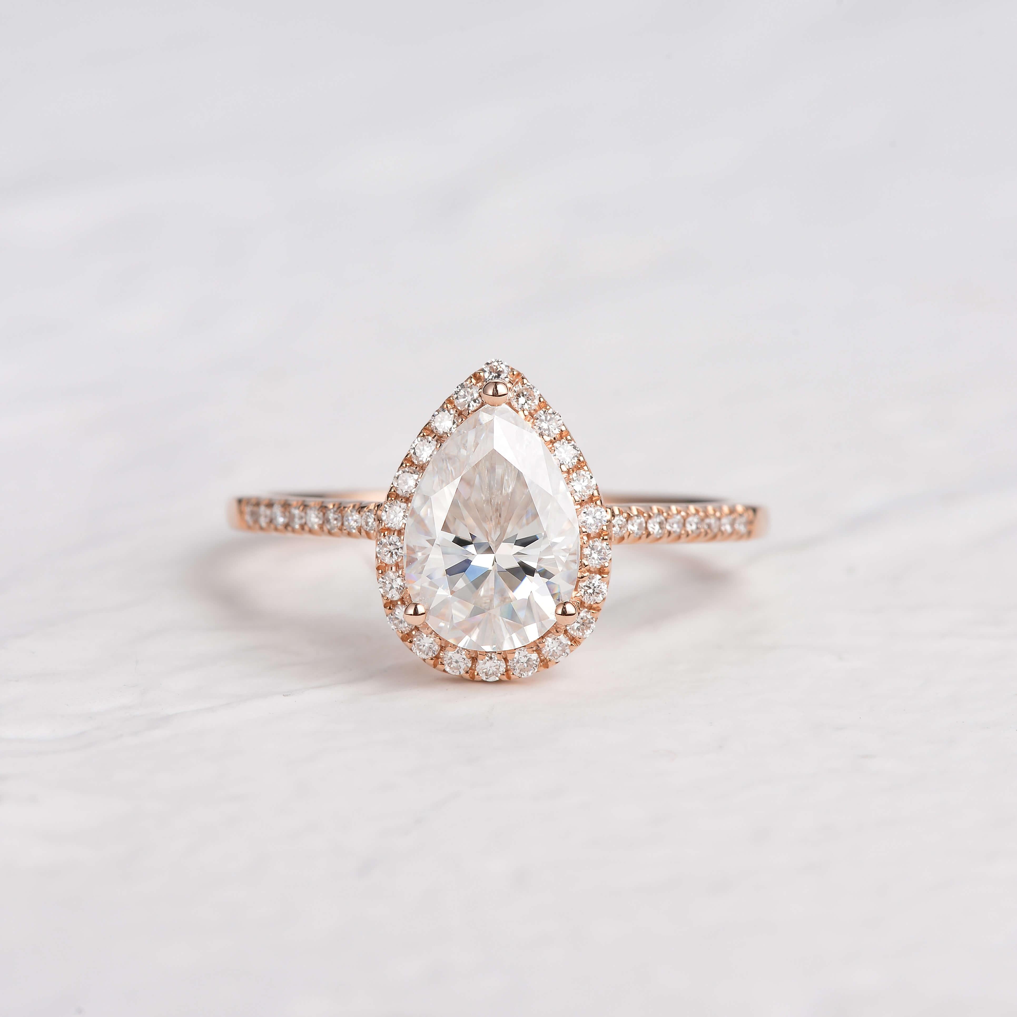 Aura pear-shaped moissanite wedding ring - Felicegals 丨Wedding ring 丨Fashion ring 丨Diamond ring 丨Gemstone ring--Felicegals