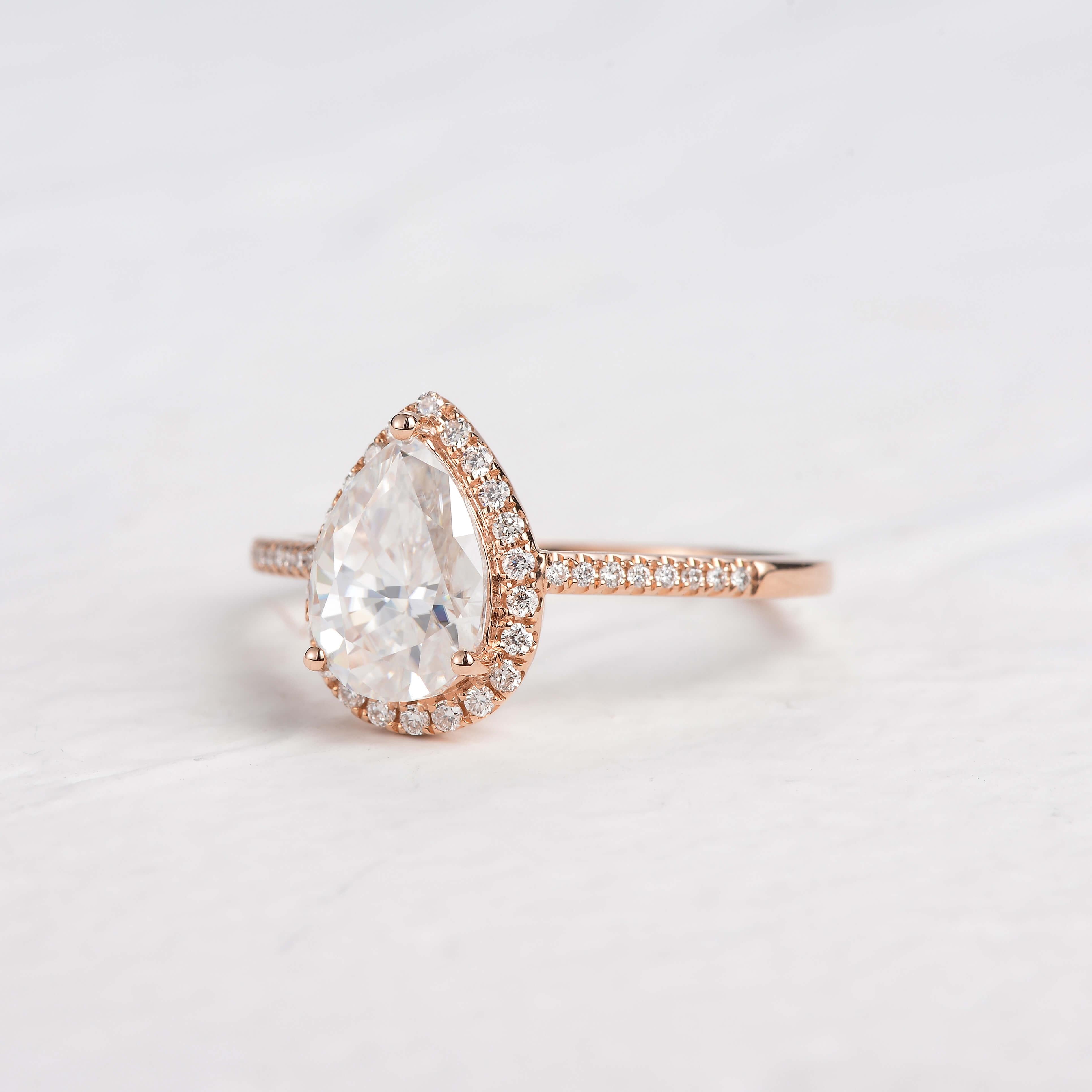 Aura pear-shaped moissanite wedding ring - Felicegals 丨Wedding ring 丨Fashion ring 丨Diamond ring 丨Gemstone ring--Felicegals