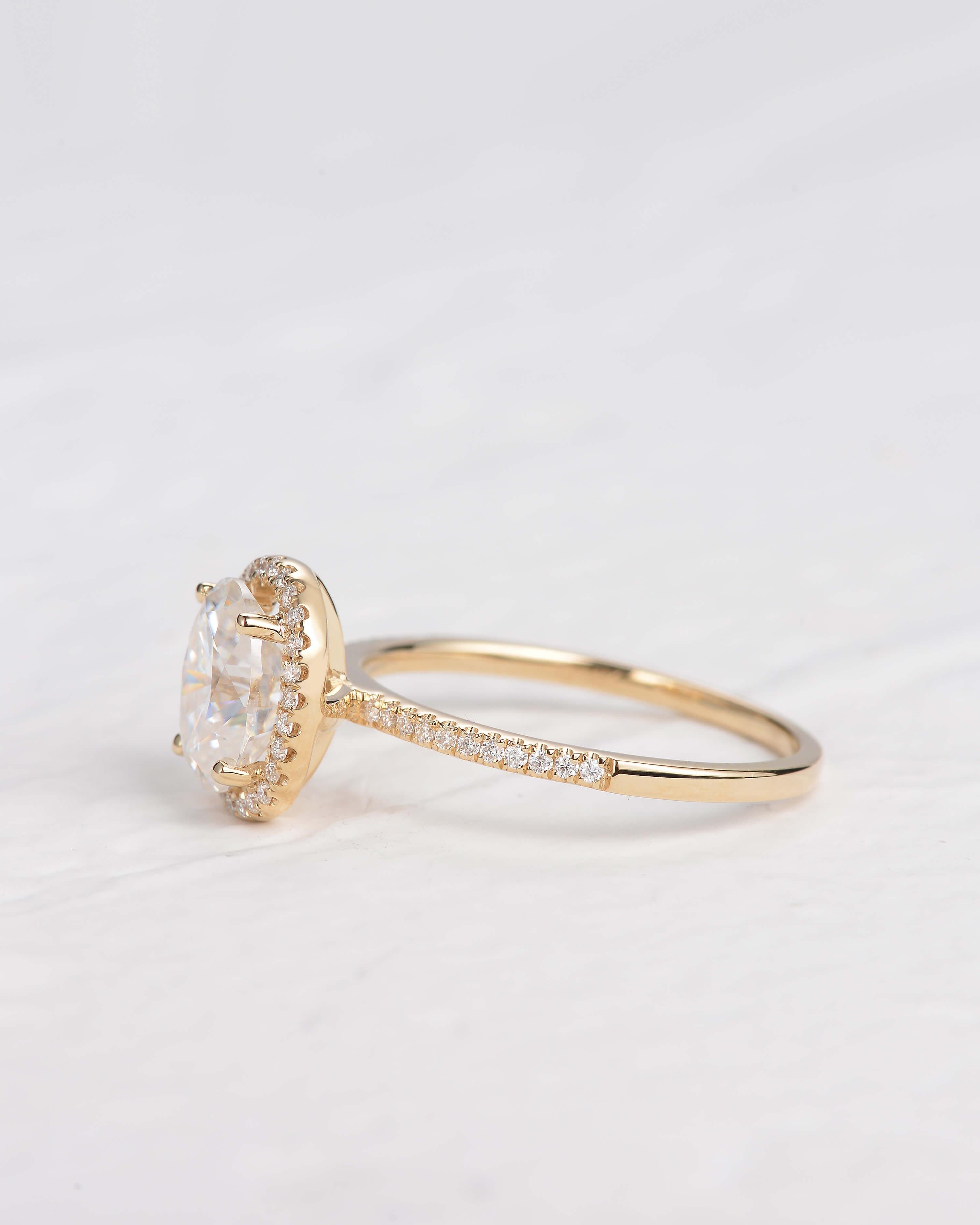 2ct Oval Colorless Moissanite Rose Gold Ring - Felicegals 丨Wedding ring 丨Fashion ring 丨Diamond ring 丨Gemstone ring--Felicegals