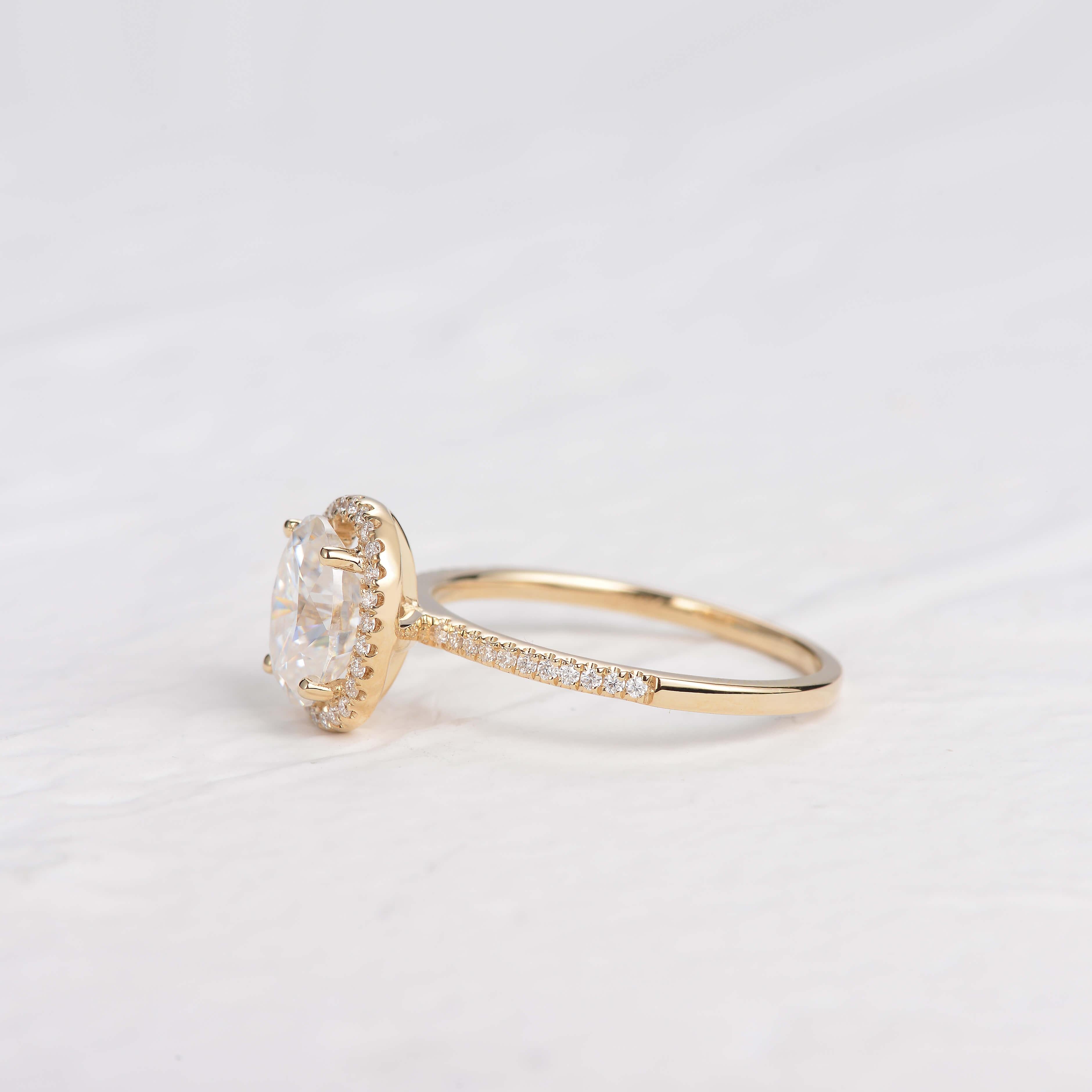2ct Oval Colorless Moissanite Rose Gold Ring - Felicegals 丨Wedding ring 丨Fashion ring 丨Diamond ring 丨Gemstone ring--Felicegals