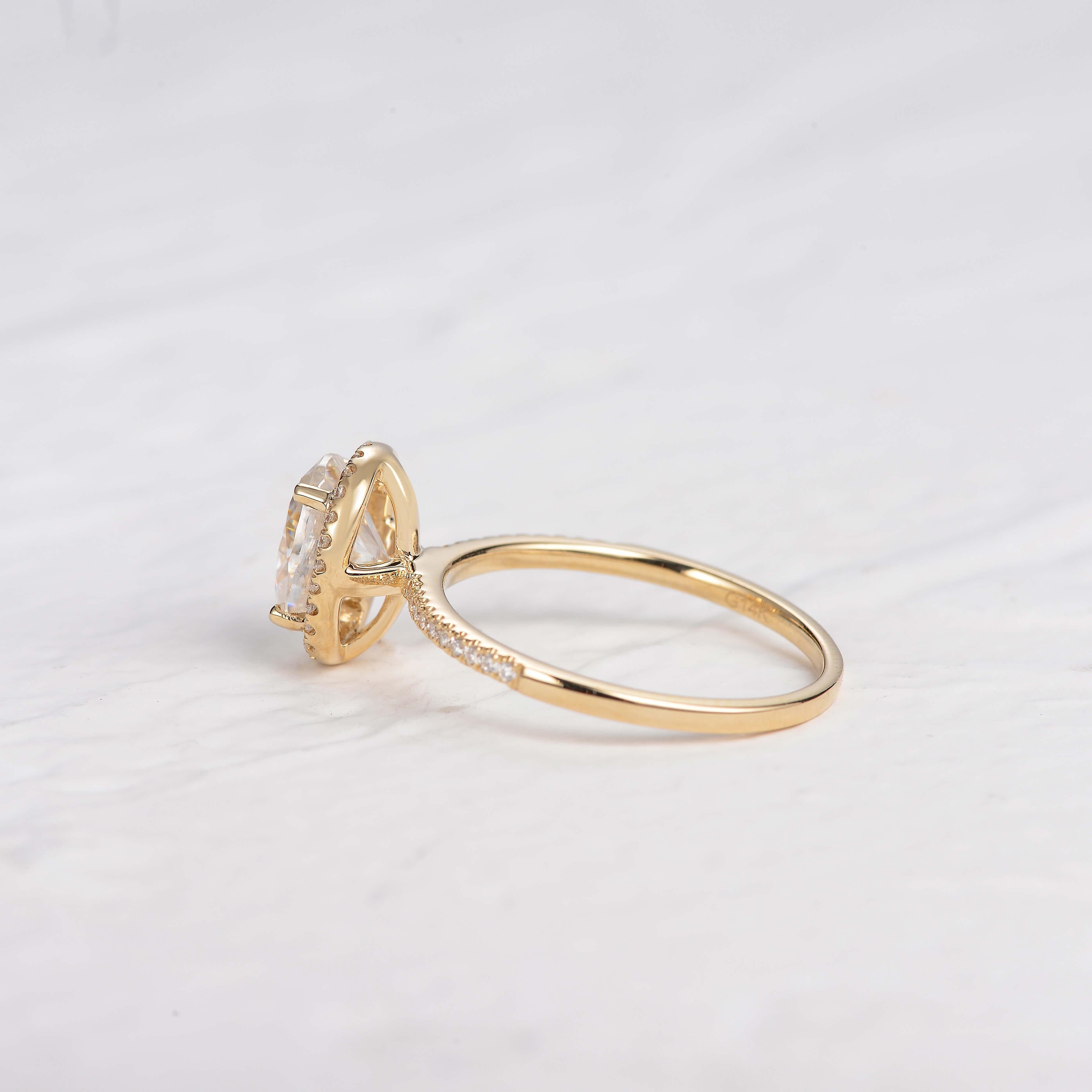2ct Oval Colorless Moissanite Rose Gold Ring - Felicegals 丨Wedding ring 丨Fashion ring 丨Diamond ring 丨Gemstone ring--Felicegals