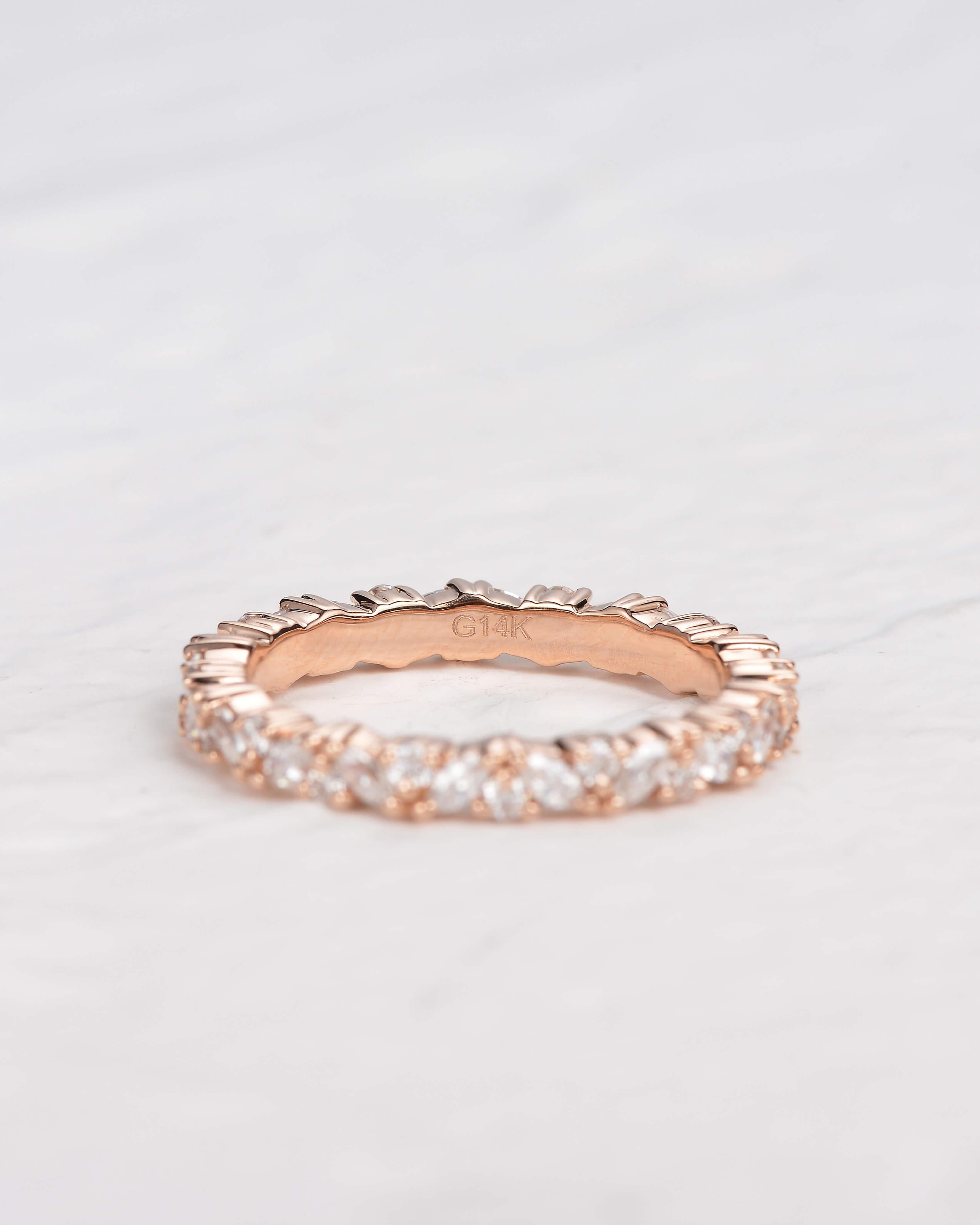 Moissanite Cluster Wedding Band Ring - Felicegals 丨Wedding ring 丨Fashion ring 丨Diamond ring 丨Gemstone ring--Felicegals