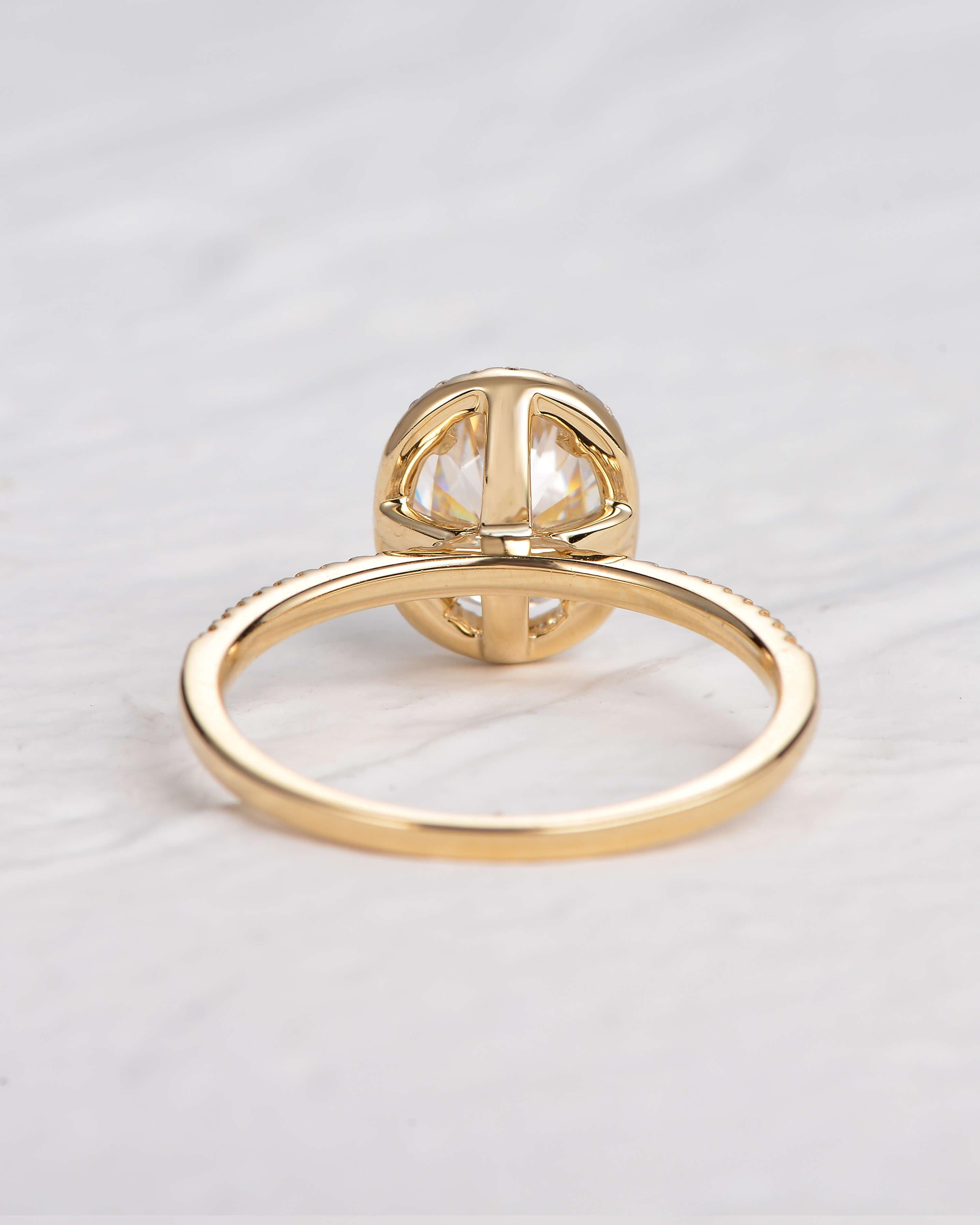 2ct Oval Colorless Moissanite Rose Gold Ring - Felicegals 丨Wedding ring 丨Fashion ring 丨Diamond ring 丨Gemstone ring--Felicegals