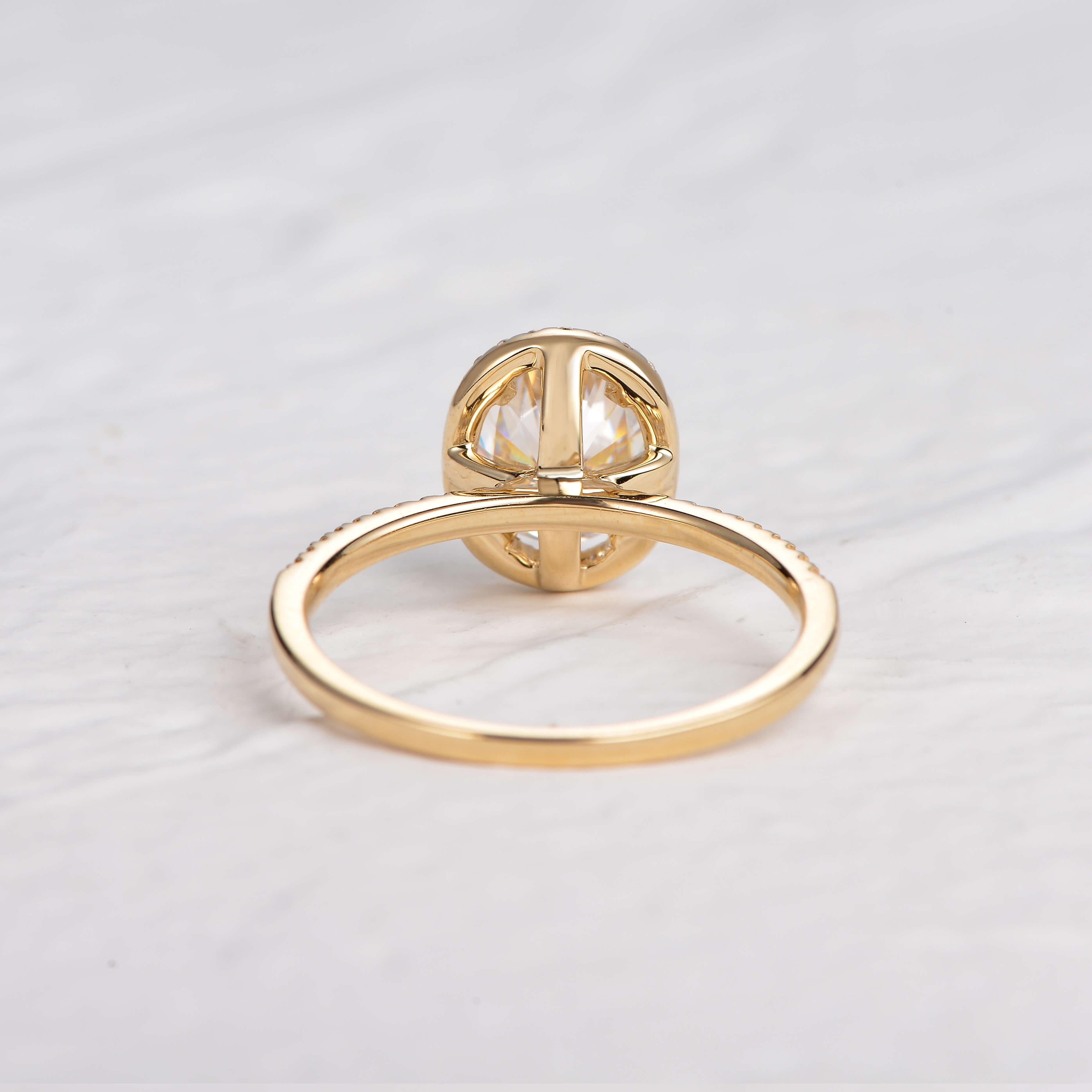 2ct Oval Colorless Moissanite Rose Gold Ring - Felicegals 丨Wedding ring 丨Fashion ring 丨Diamond ring 丨Gemstone ring--Felicegals