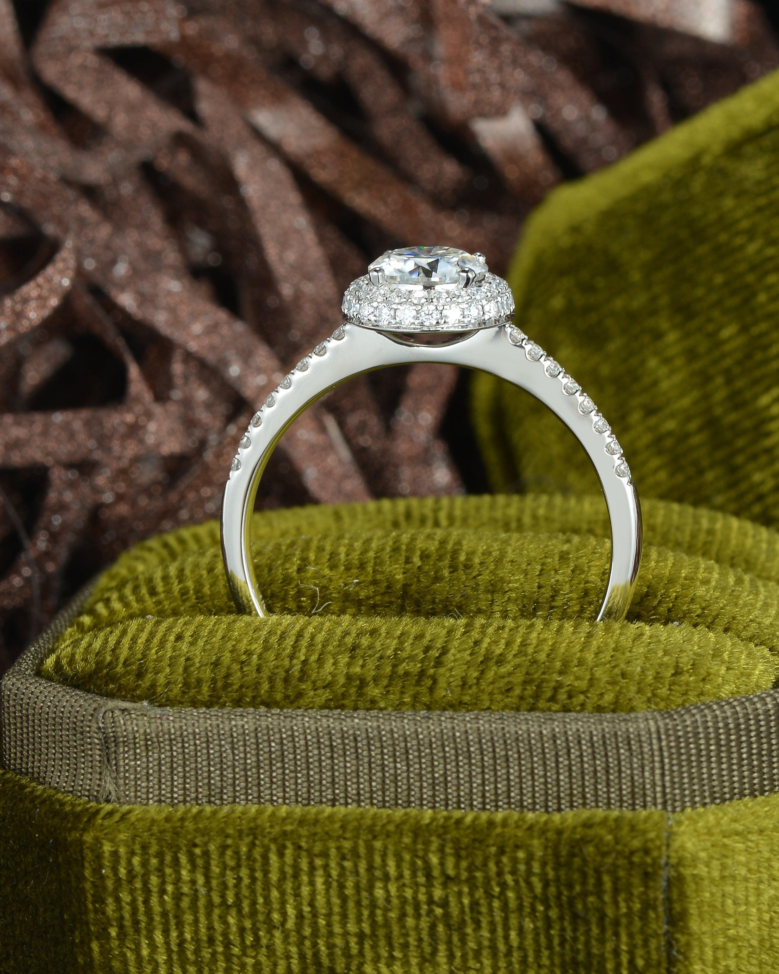 Aura Round Brilliant Moissanite Ring - Felicegals 丨Wedding ring 丨Fashion ring 丨Diamond ring 丨Gemstone ring--Felicegals