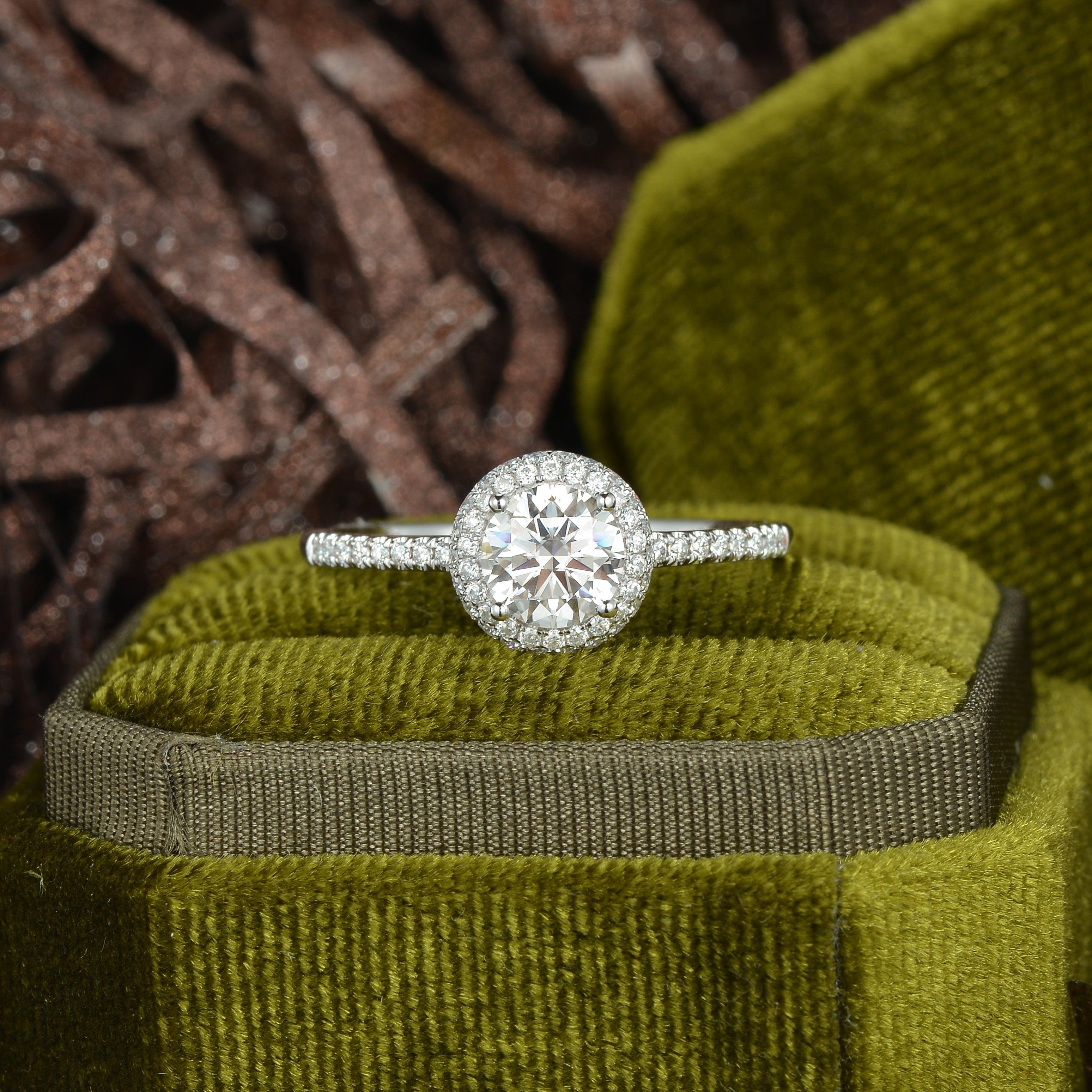 Aura Round Brilliant Moissanite Ring - Felicegals 丨Wedding ring 丨Fashion ring 丨Diamond ring 丨Gemstone ring--Felicegals