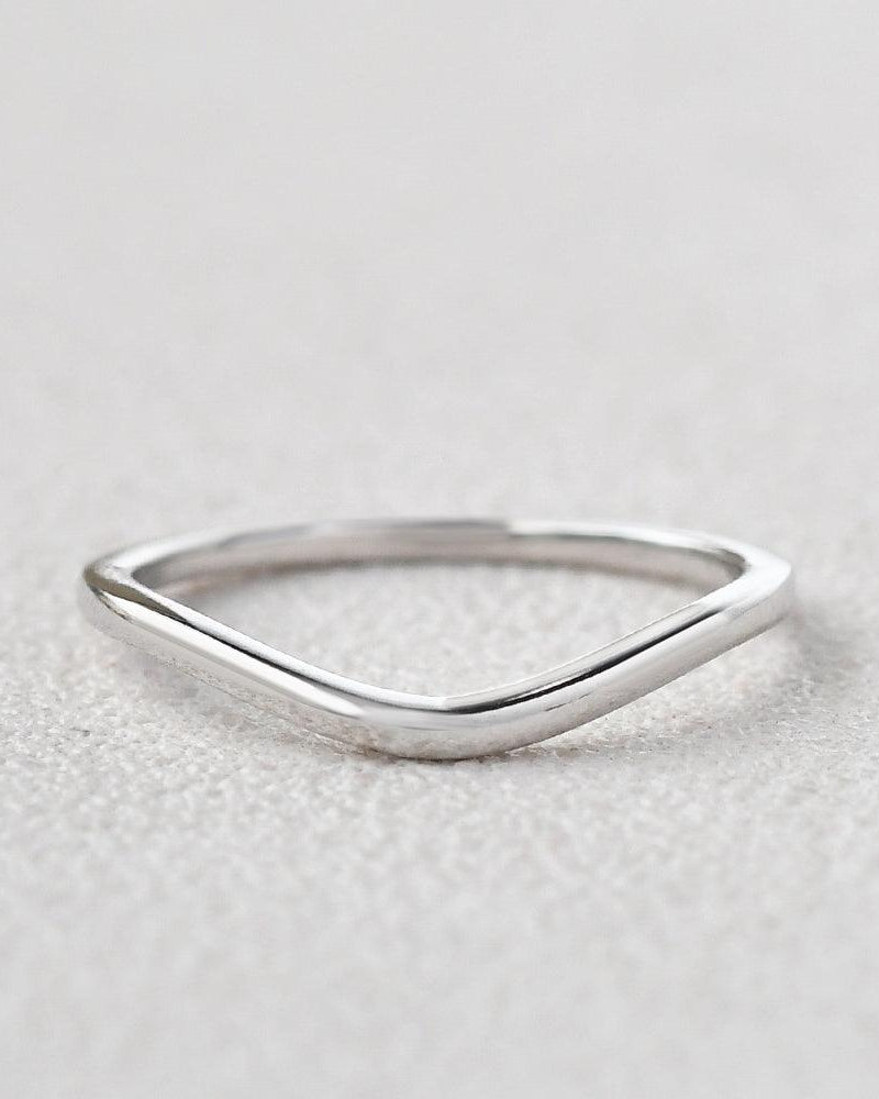 Minimalist Wave Rose Gold Promise Ring - Felicegals 丨Wedding ring 丨Fashion ring 丨Diamond ring 丨Gemstone ring--Felicegals