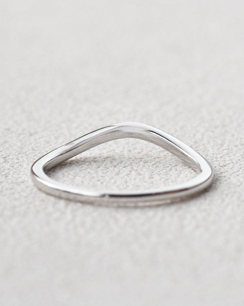 Minimalist Wave Rose Gold Promise Ring - Felicegals 丨Wedding ring 丨Fashion ring 丨Diamond ring 丨Gemstone ring--Felicegals