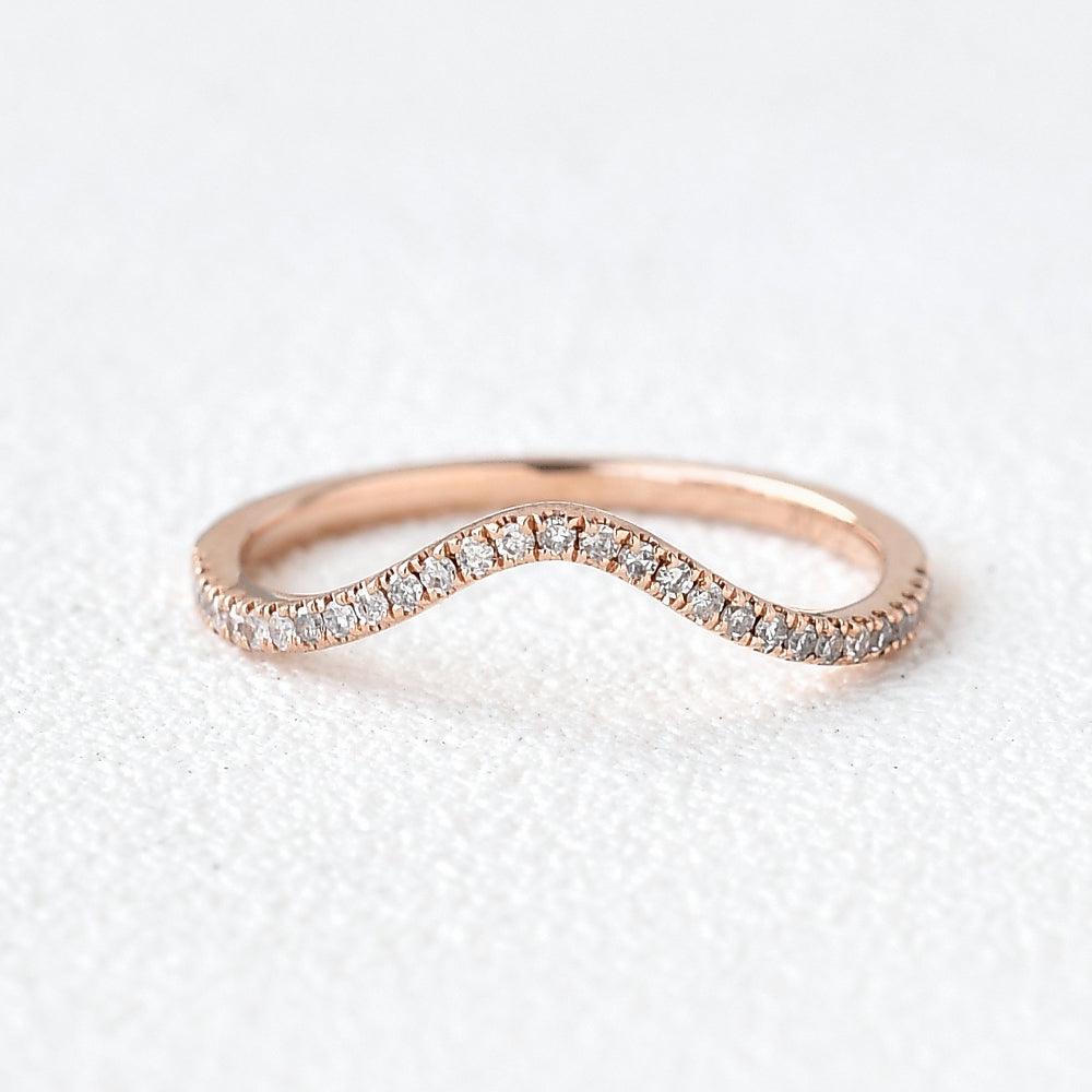 Moissanite Stacking Rose Gold Ring - Felicegals