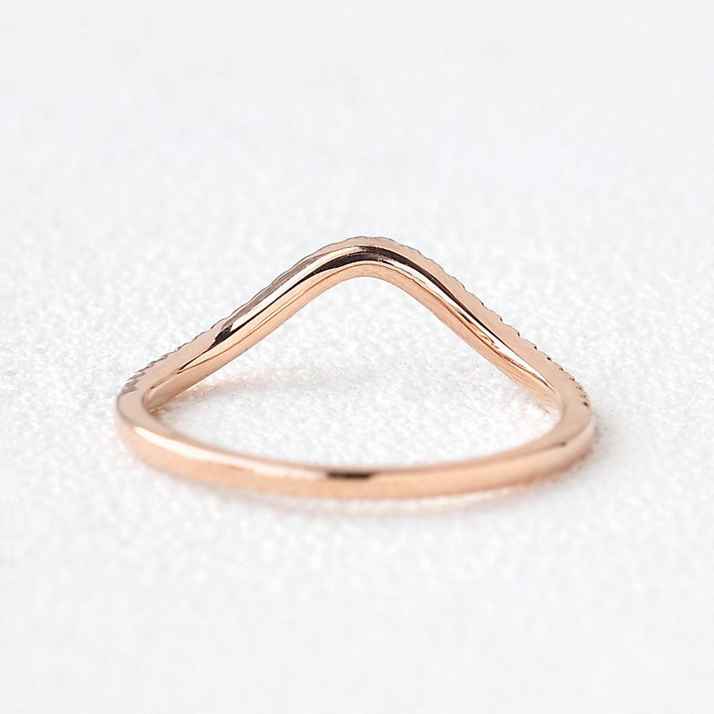 Moissanite Stacking Rose Gold Ring - Felicegals