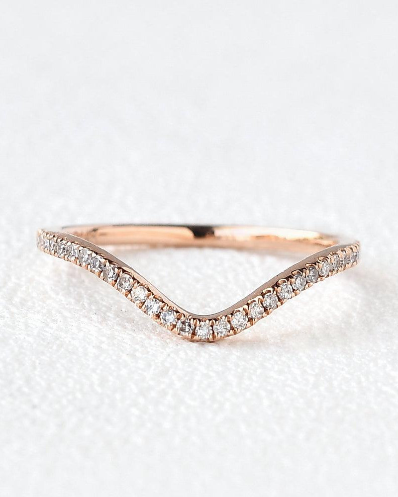 Moissanite Stacking Rose Gold Ring - Felicegals