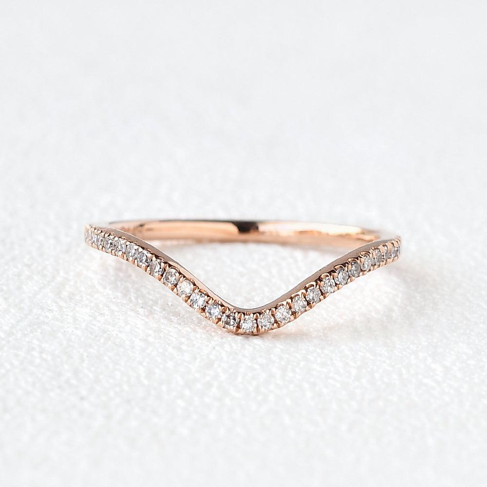 Moissanite Stacking Rose Gold Ring - Felicegals