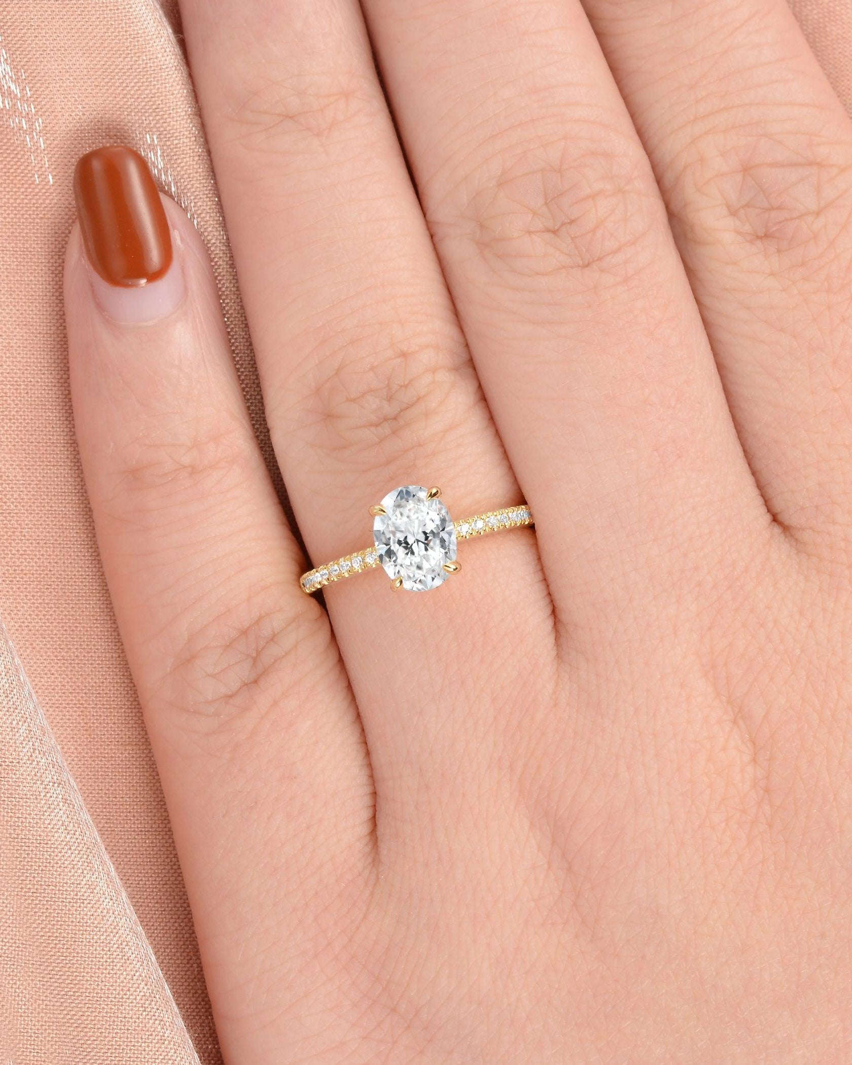 1.5ct Moissanite Pave Classic Solitaire Ring - Felicegals 丨Wedding ring 丨Fashion ring 丨Diamond ring 丨Gemstone ring