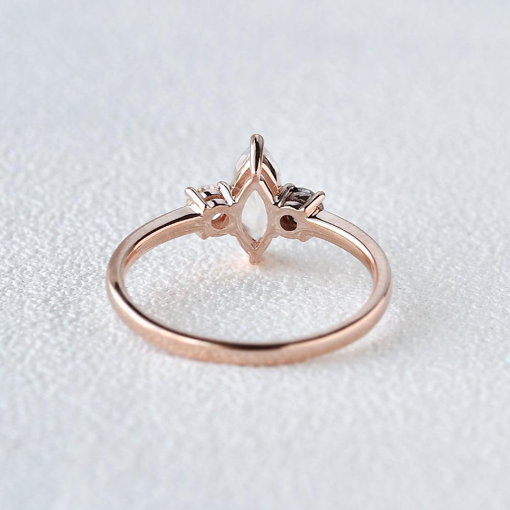 Minimalist Moonstone Wedding Ring - Felicegals