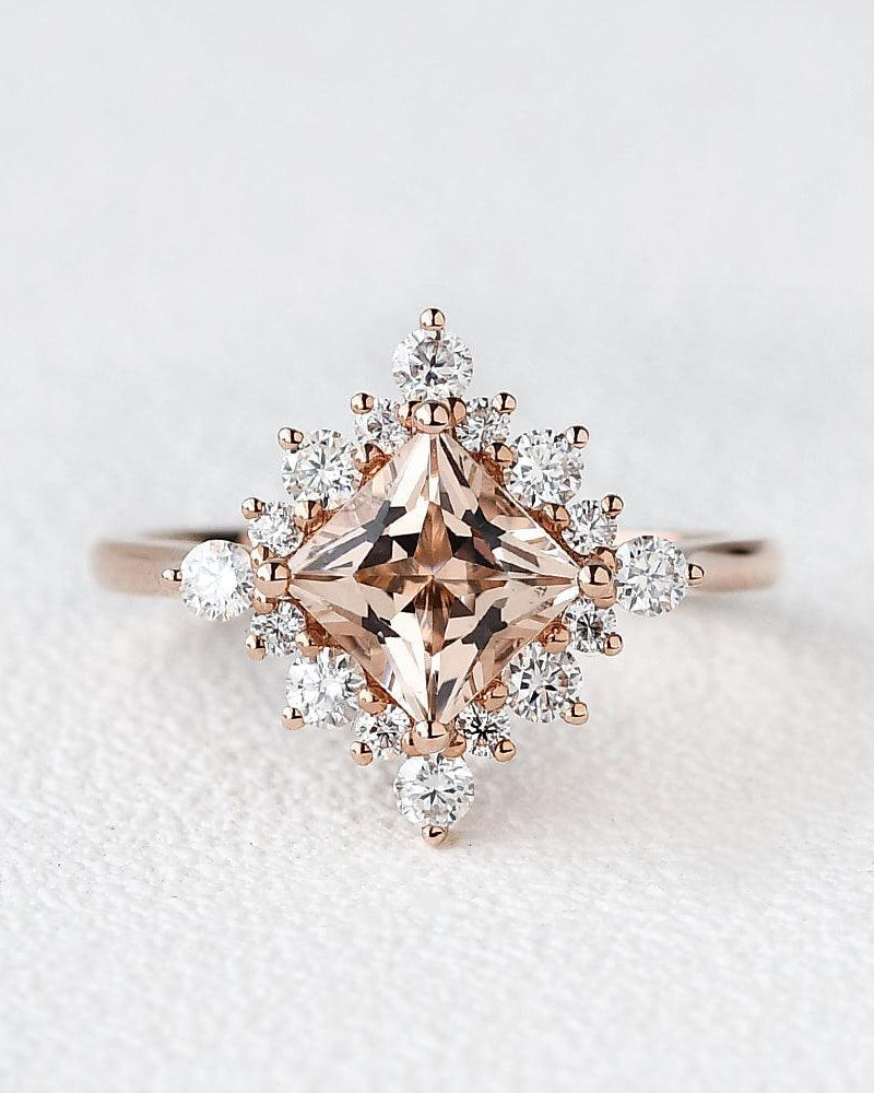 1ct Peachy Morganite Rose Gold Ring - Felicegals